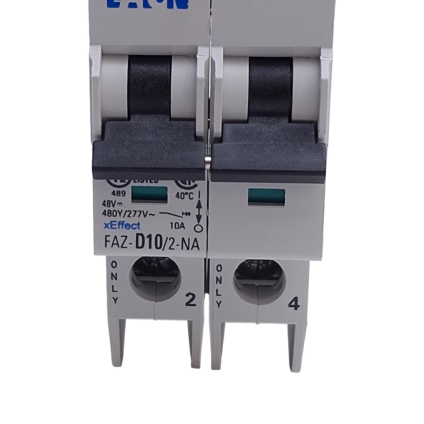 Used Eaton FAZ-D10/2-NA Miniature Circuit Breaker, 10Amps, 480Y/277VAC, 48VDC, 2-Pole