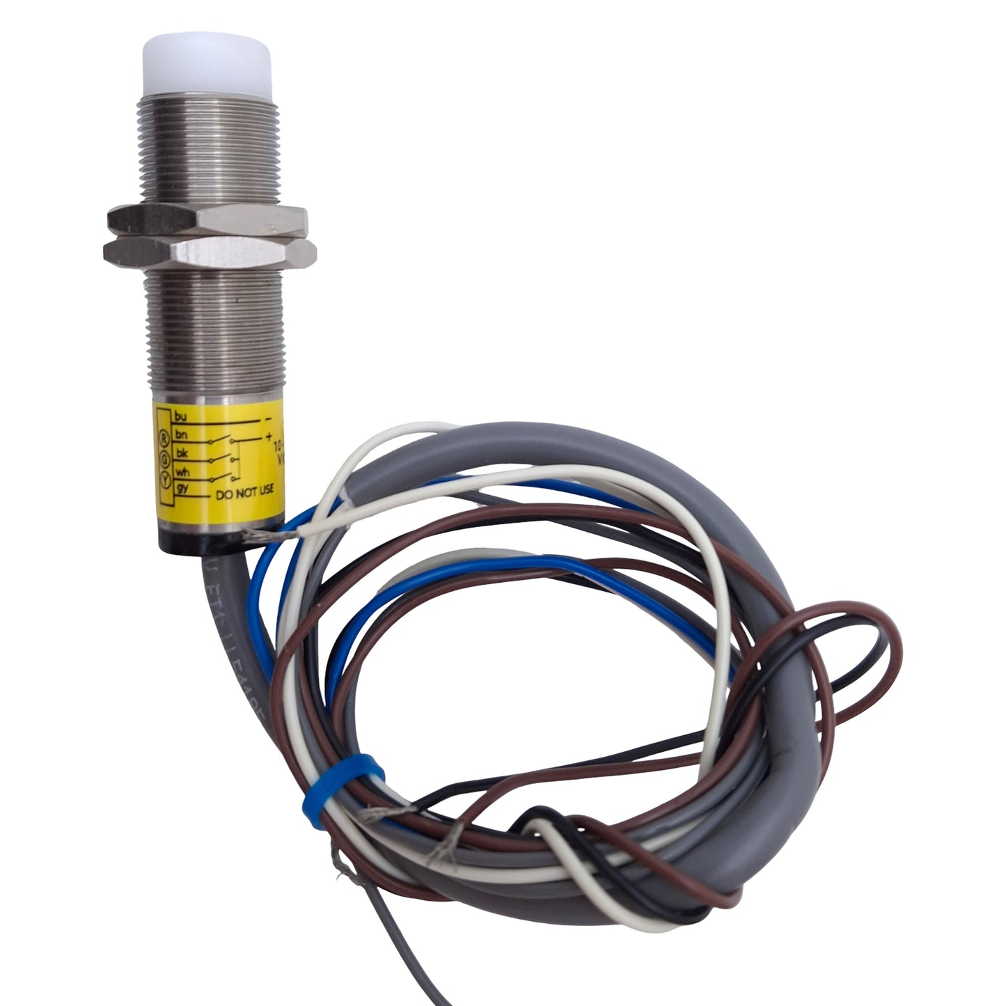Used Banner M18GRY2P LED Indicator M18 Barrel, PNP Input, 10-30VDC, 3ft Cable