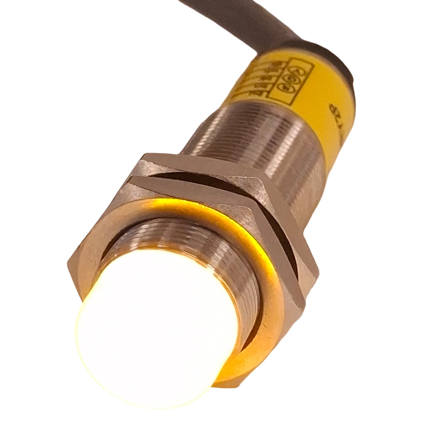 Used Banner M18GRY2P LED Indicator M18 Barrel, PNP Input, 10-30VDC, 3ft Cable
