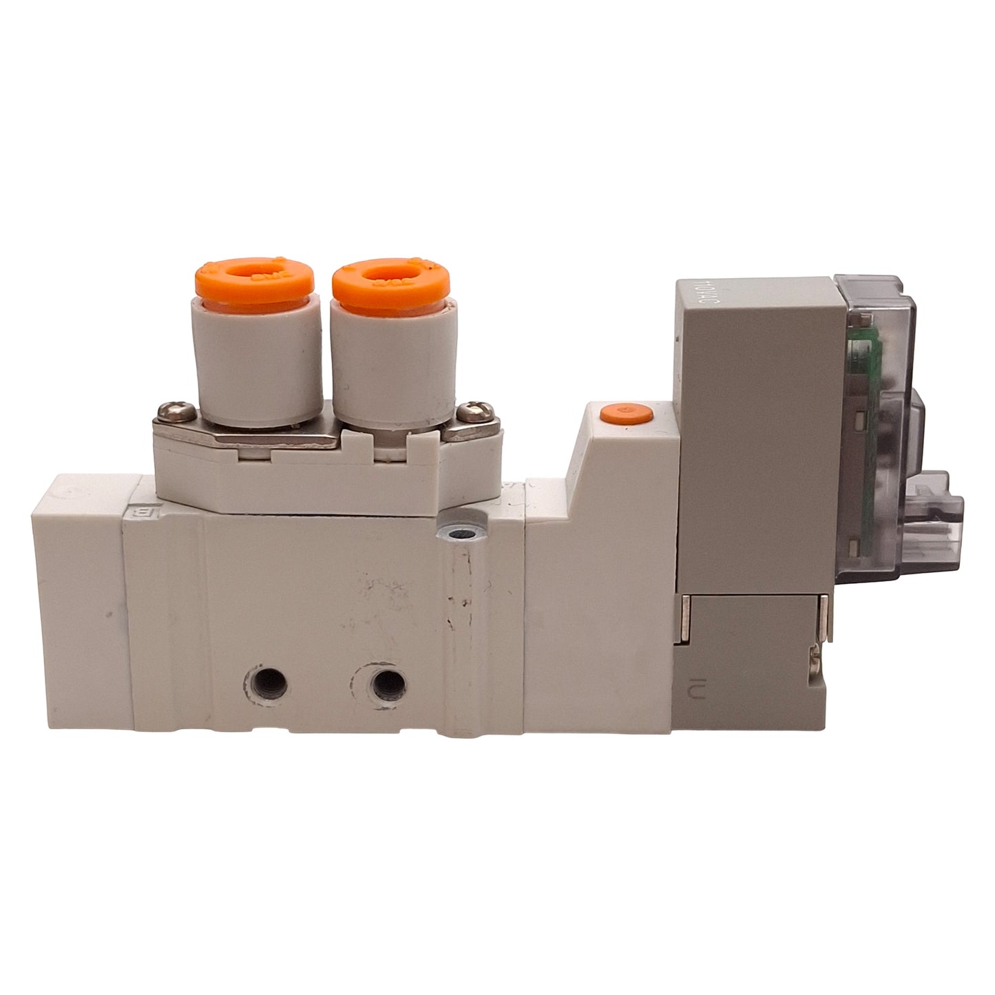 Used SMC SY3120-3LOZ-N3 Solenoid Valve, 2-Pos Single, ø5/32in One-Touch, 110VAC Coil