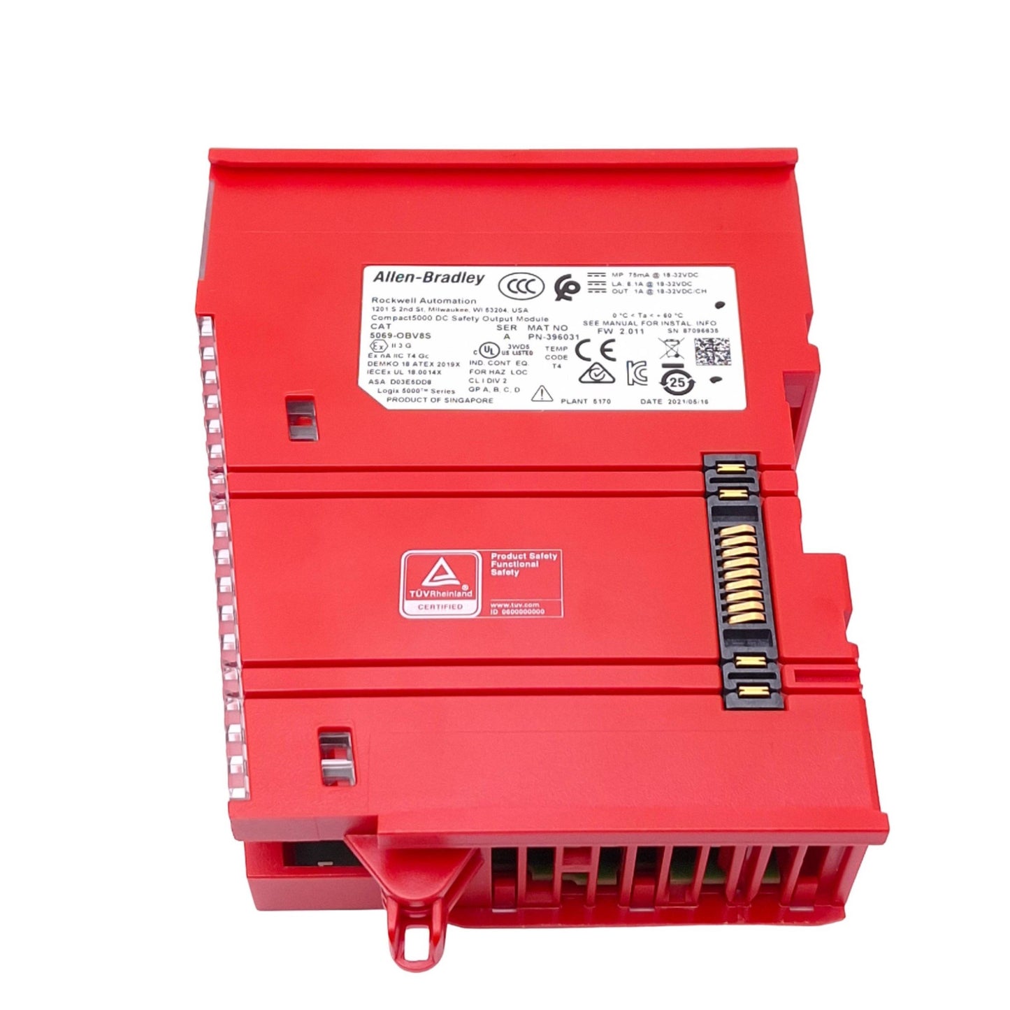Used Allen Bradley 5069-OBV8S Compact5000 DC Safety Output Module, 8-Channel, FW2.011