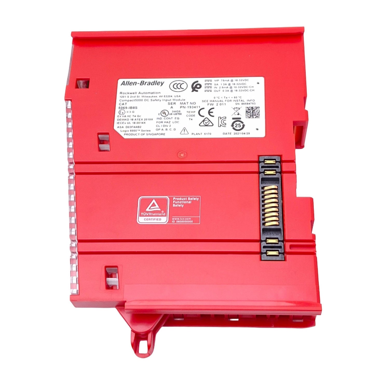 Used Allen Bradley 5069-IB8S Compact5000 DC Safety Input Module, 8-Channel, FW2.011