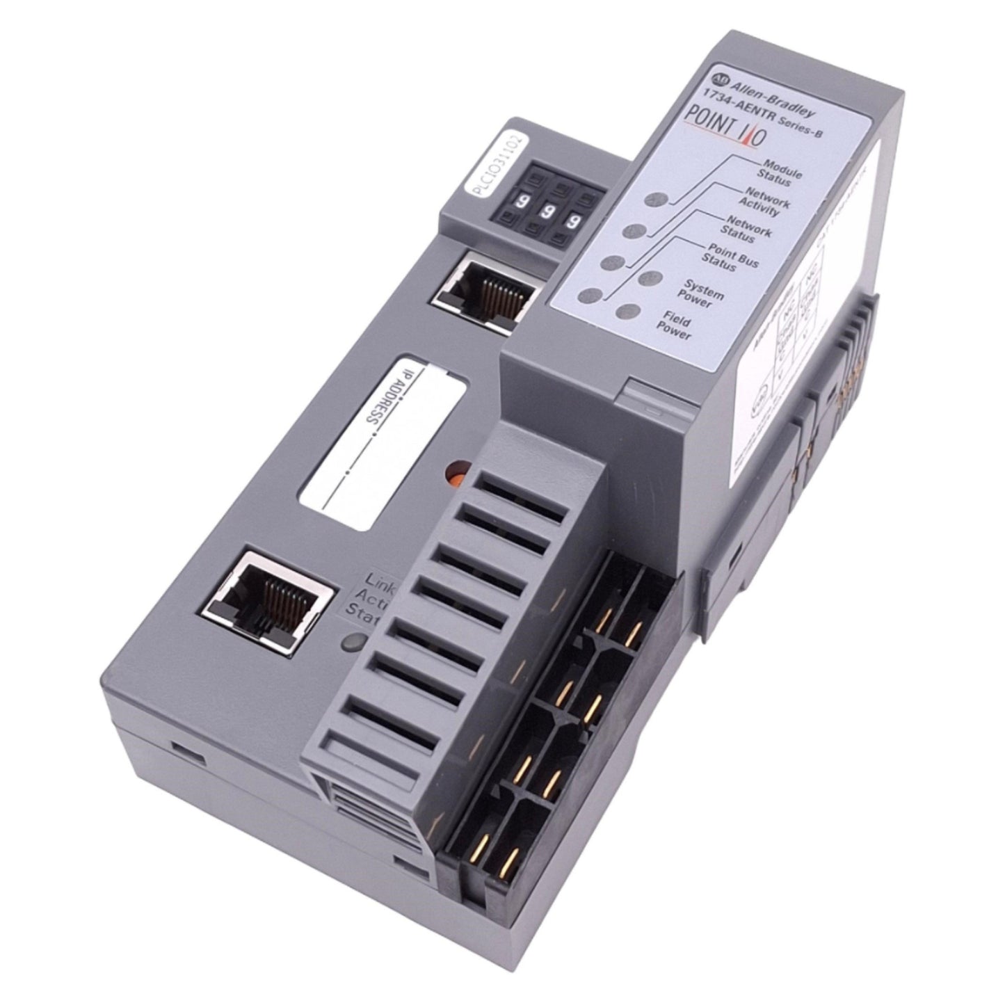 Used Allen Bradley 1734-AENTR POINT I/O Network Adapter, 2-Port EtherNet/IP, 24VDC