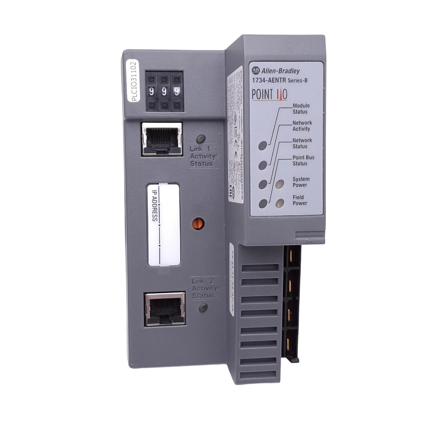 Used Allen Bradley 1734-AENTR POINT I/O Network Adapter, 2-Port EtherNet/IP, 24VDC