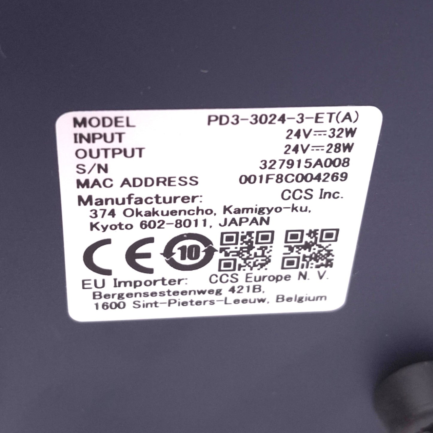 Used CCS PD3-3024-3-ET(A) Light Controller, 3-Channel, 24VDC 28W Max, 256-Level LED