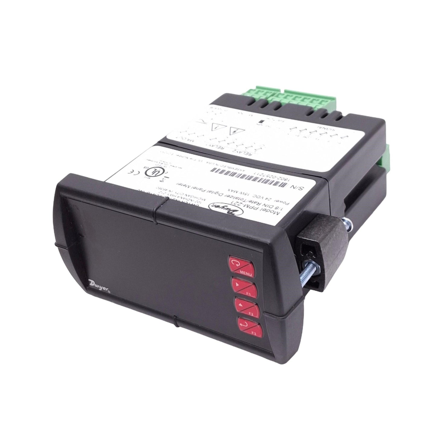 Used Dwyer PPM-221 Totalizer Digital Panel Meter, 2-Line 6-Digit, 24VDC, 1/8 DIN
