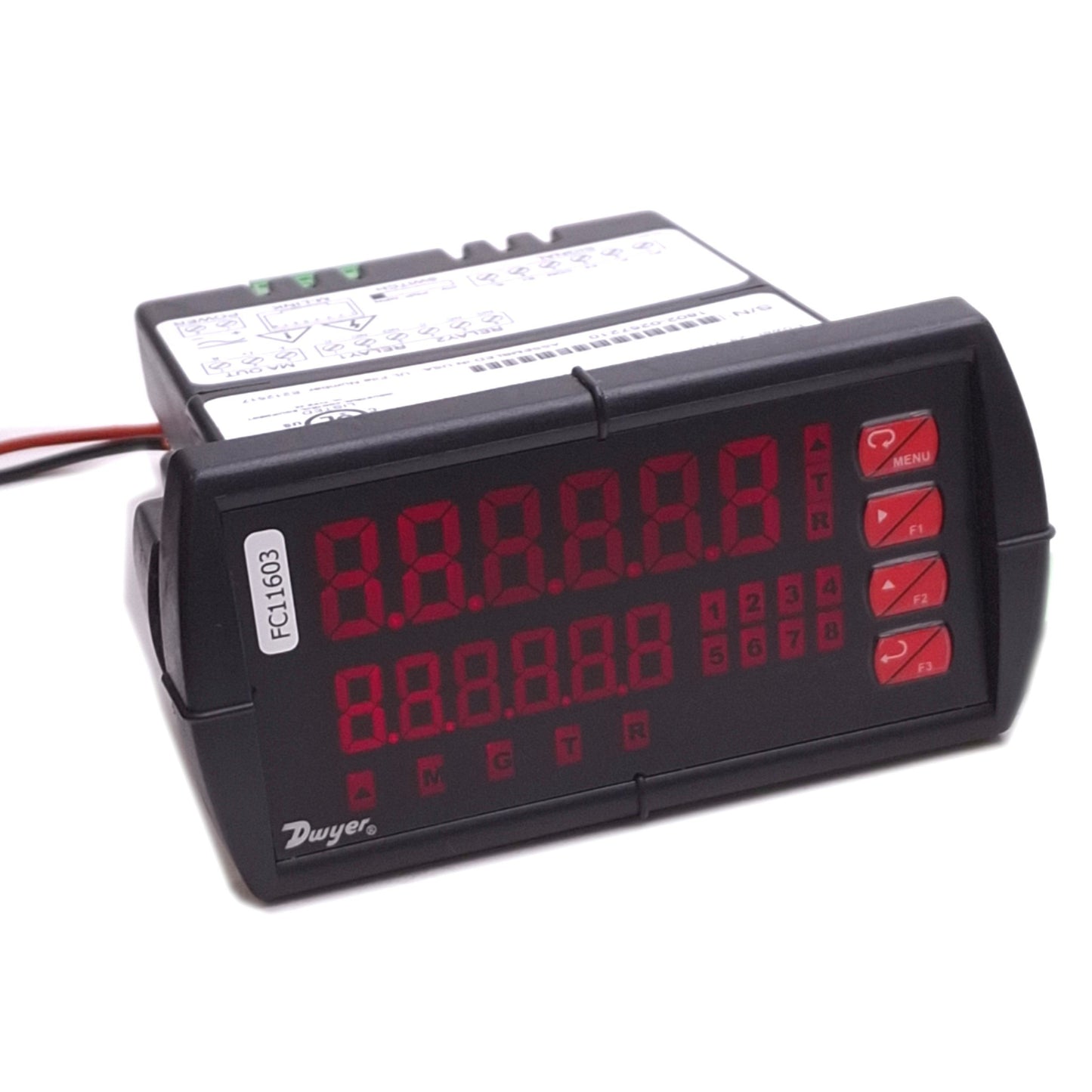 Used Dwyer PPM-221 Totalizer Digital Panel Meter, 2-Line 6-Digit, 24VDC, 1/8 DIN