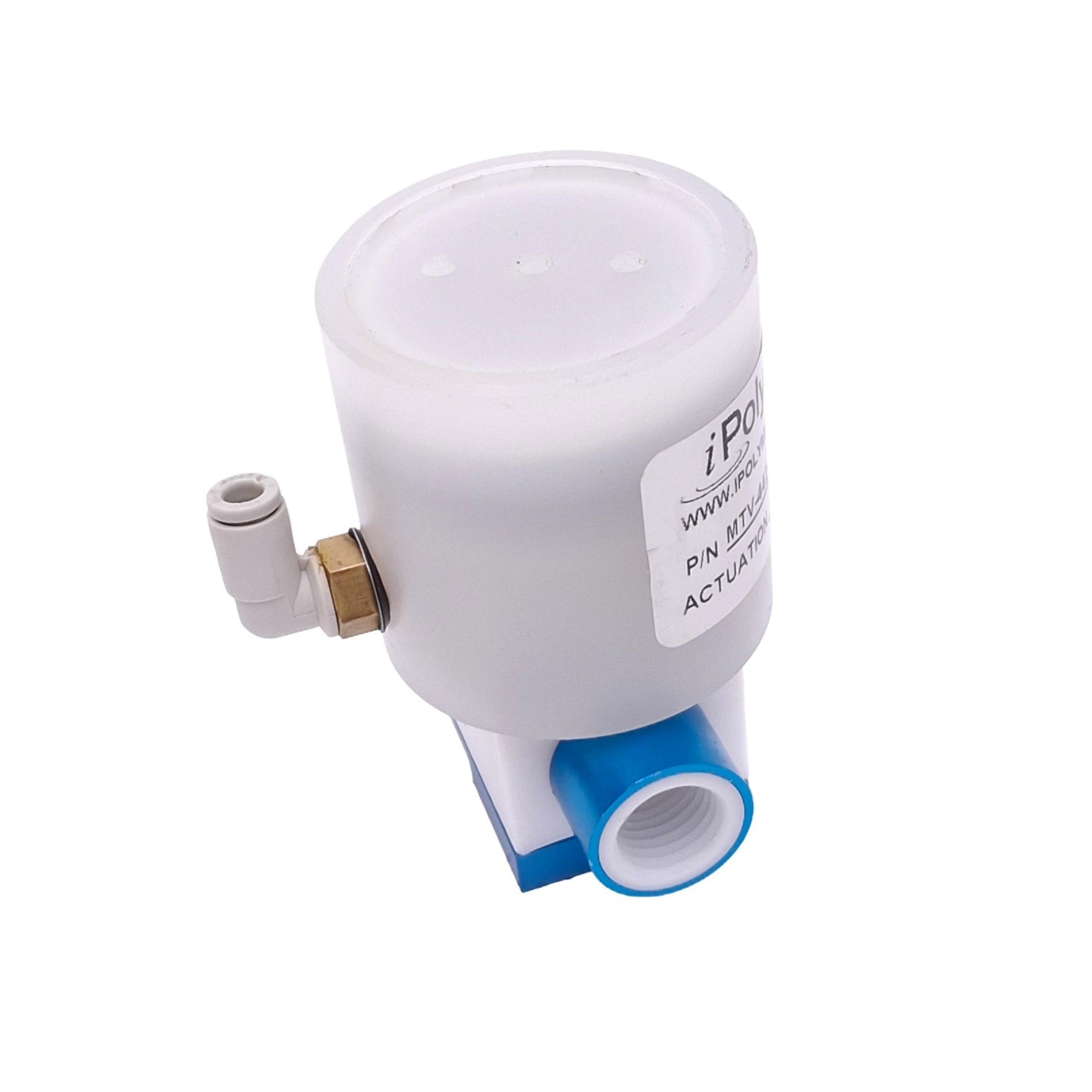 Used iPolymer MTV-442CFS-T Pneumatic Diaphragm Valve, 2-Way NC, 1/4in NPT, 40-60psi