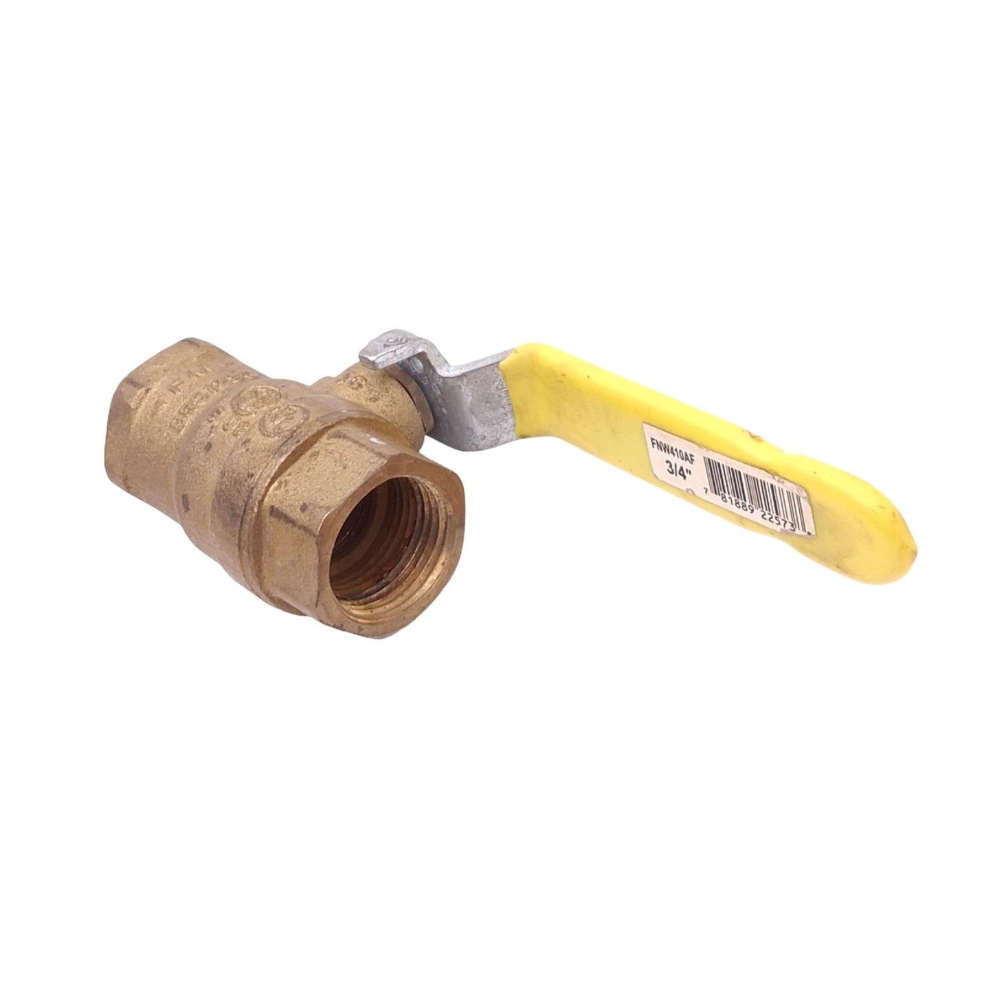 Used FNW FNW410AF Brass 2-Piece Ball Valve, 3/4in NPT, 600WOG 150WSP Max