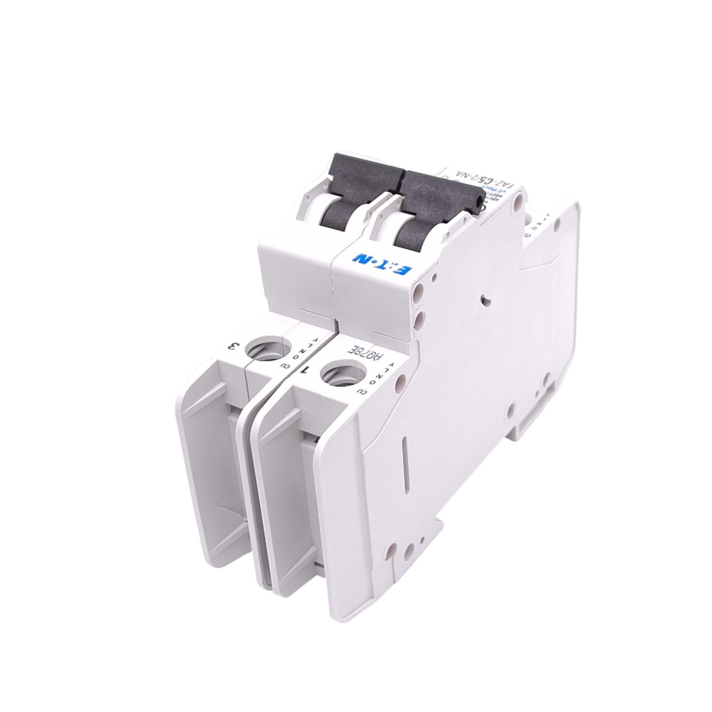 Used Eaton FAZ-C5/2-NA Circuit Breaker, 2-Pole 5A, 480Y/277VAC Max, DIN Rail