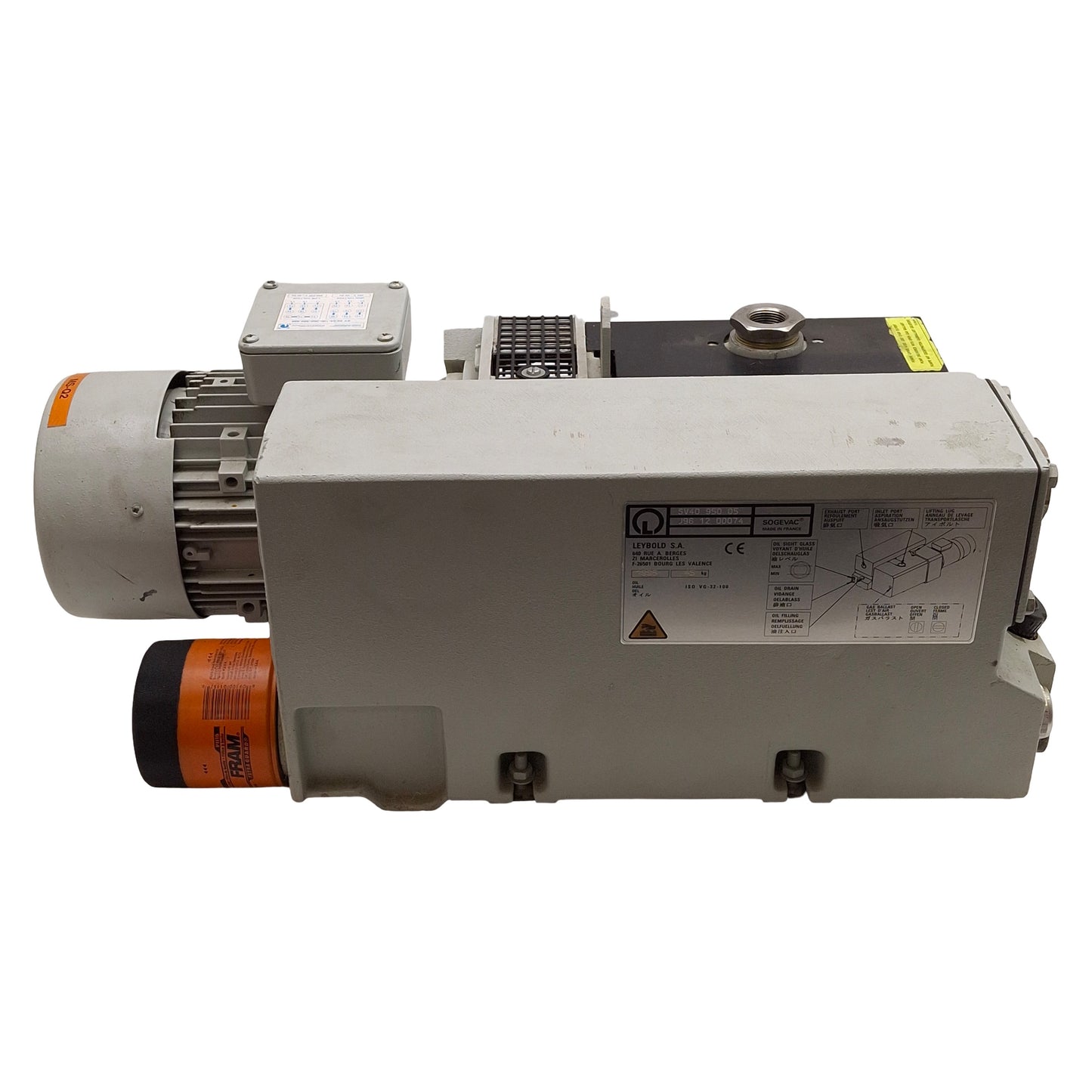 Used Leybold SV40 950 05 SOGEVAC Vacuum Pump, 32.4cfm, 3Ø 200-230/460VAC, G1-1/4in