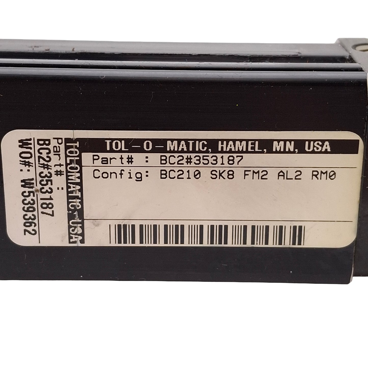 Used Tolomatic BC210 SK8 FM2 AL2 RM0 Rodless Cylinder, ø1in Bore, 8in Stroke, 1/8 NPT