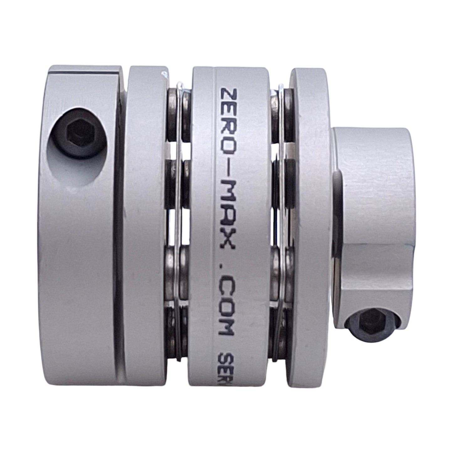New – Open box Zero Max SC030-1/2-1/4 Flexible Aluminum Coupling, 1/2in to 1/4 Bore, 1.33in OD