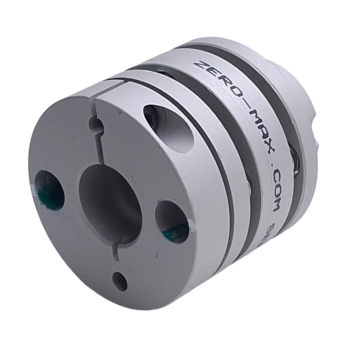 New – Open box Zero Max SC030-1/2-1/4 Flexible Aluminum Coupling, 1/2in to 1/4 Bore, 1.33in OD