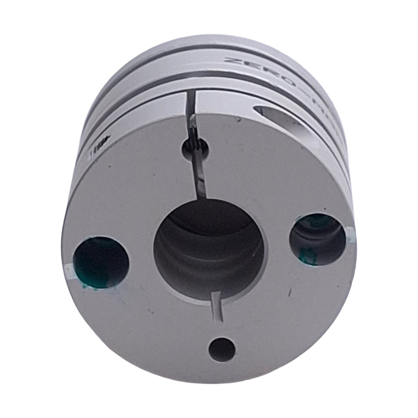 New – Open box Zero Max SC030-1/2-1/4 Flexible Aluminum Coupling, 1/2in to 1/4 Bore, 1.33in OD