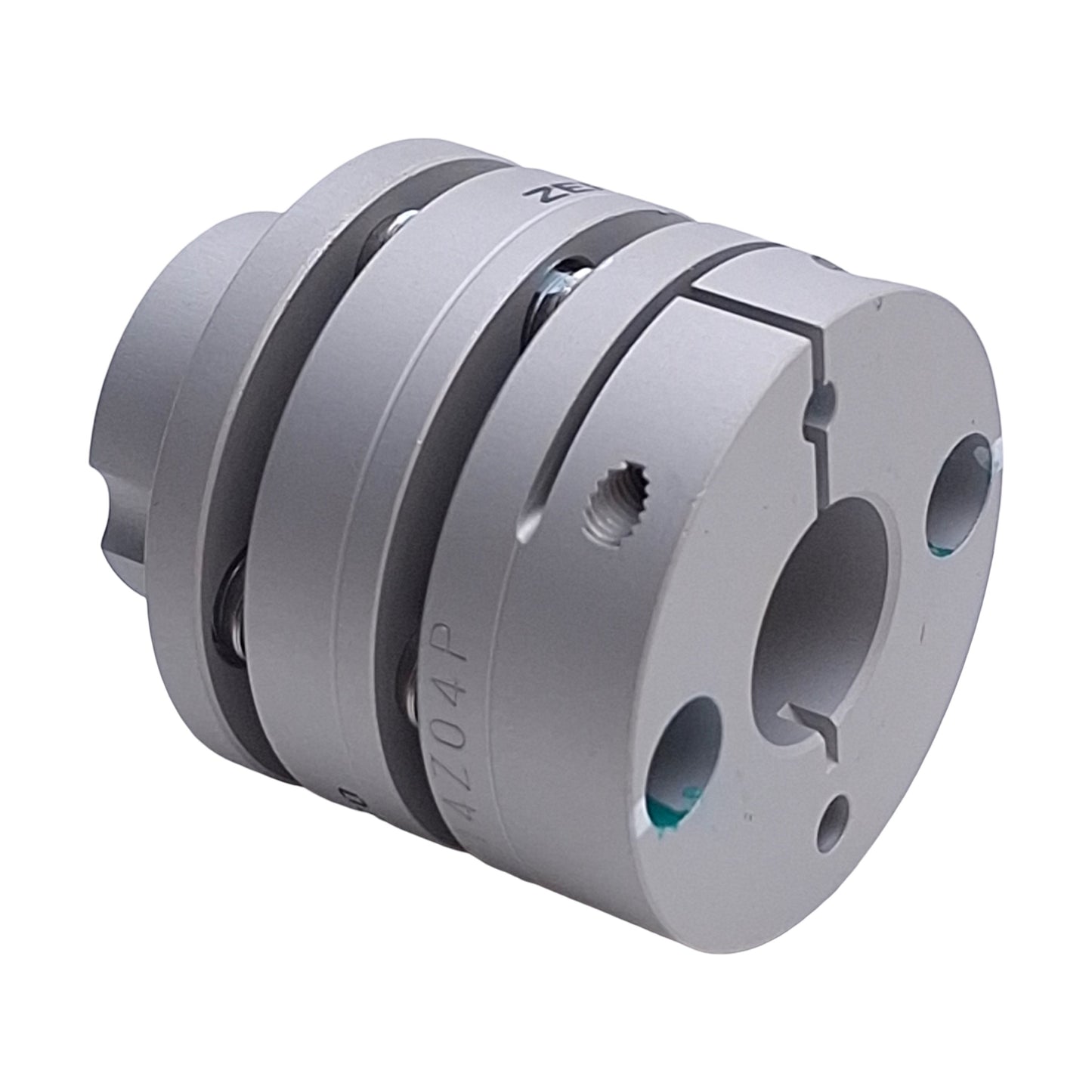 New – Open box Zero Max SC030-1/2-1/4 Flexible Aluminum Coupling, 1/2in to 1/4 Bore, 1.33in OD