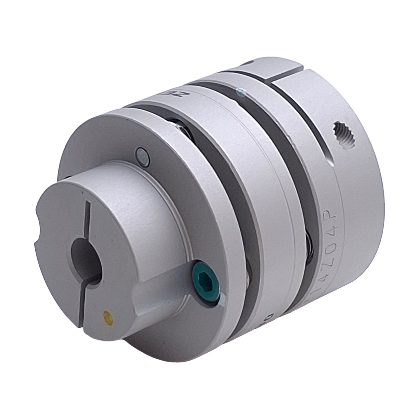 New – Open box Zero Max SC030-1/2-1/4 Flexible Aluminum Coupling, 1/2in to 1/4 Bore, 1.33in OD