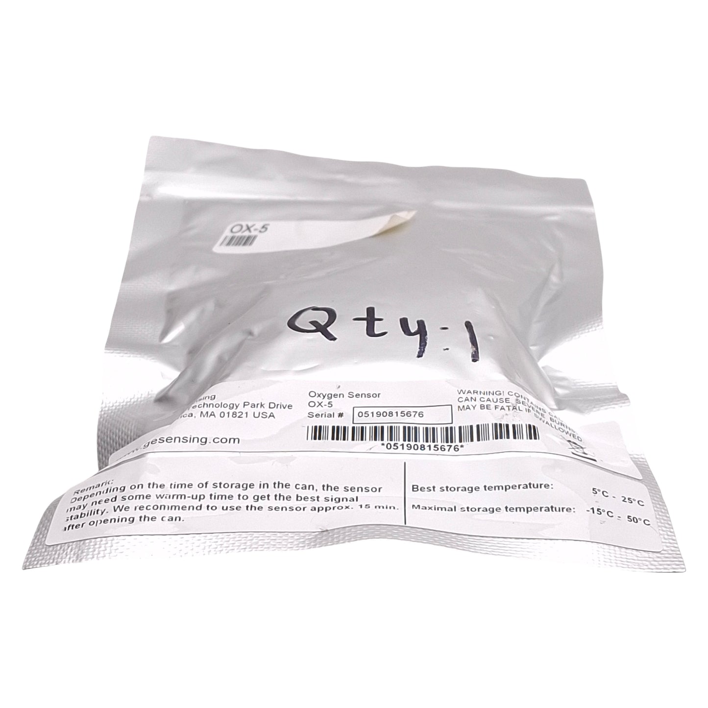 New GE Sensing OX-5 Panametrics Replacement Oxygen Sensor, 0-100, 200, 500 & 1000ppm