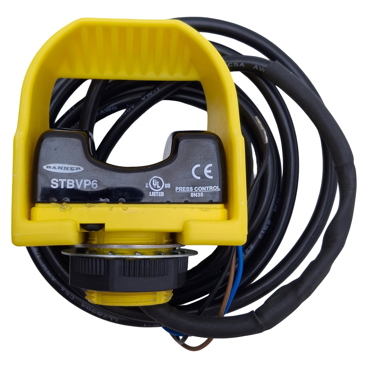 Used Banner STBVP6 Safety Optical Touch Button PNP, 10-30VDC, Flying Leads, 2m Cable