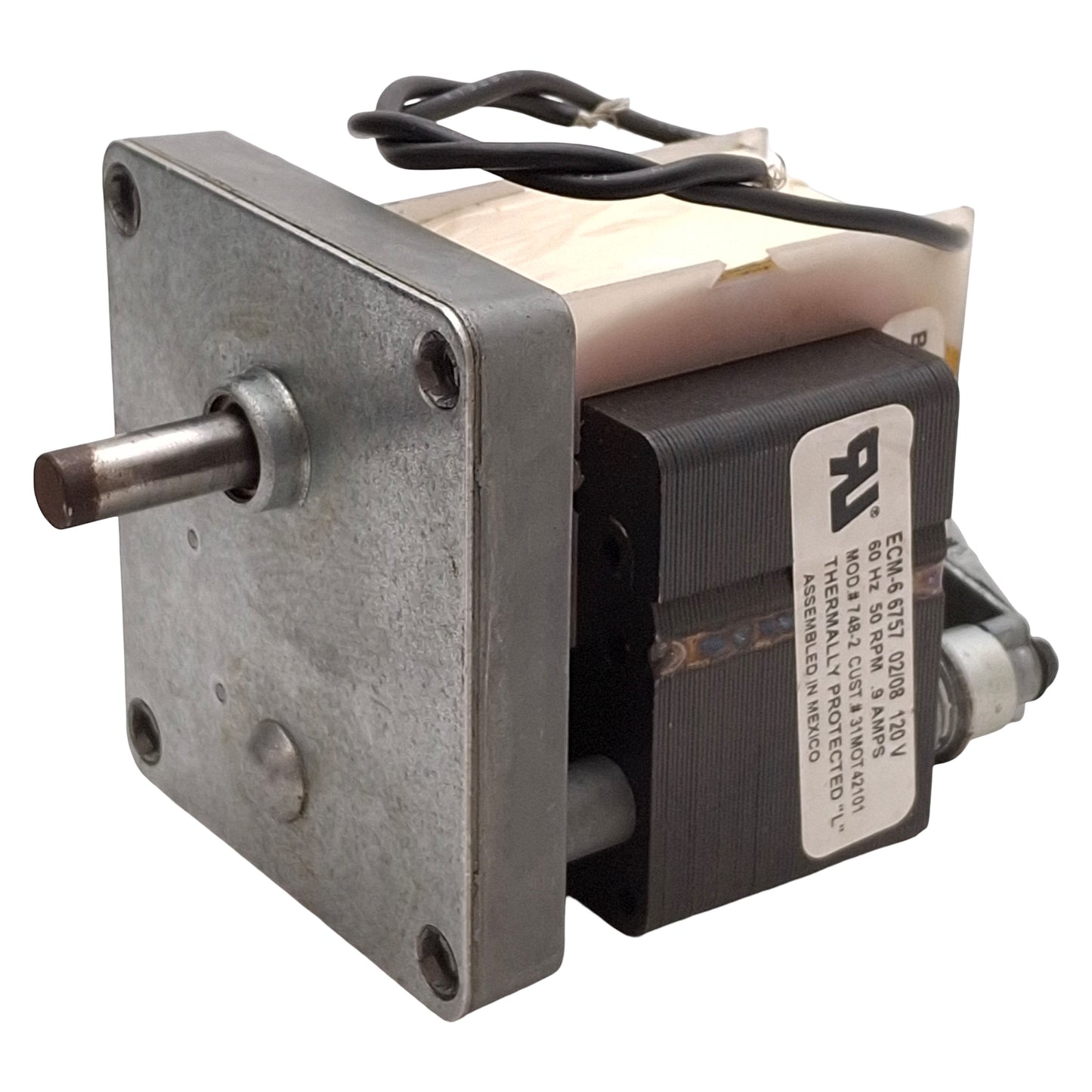 Used ECM Motor Co ECM-6 6757 748-2 31MOT42101 Gearmotor Assembly, 60:1, 50rpm, 120VAC