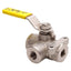 Used Apollo 76-601-01 Stainless Steel Ball Valve, 3-Way Diversion, 1/4in NPT *Handle*