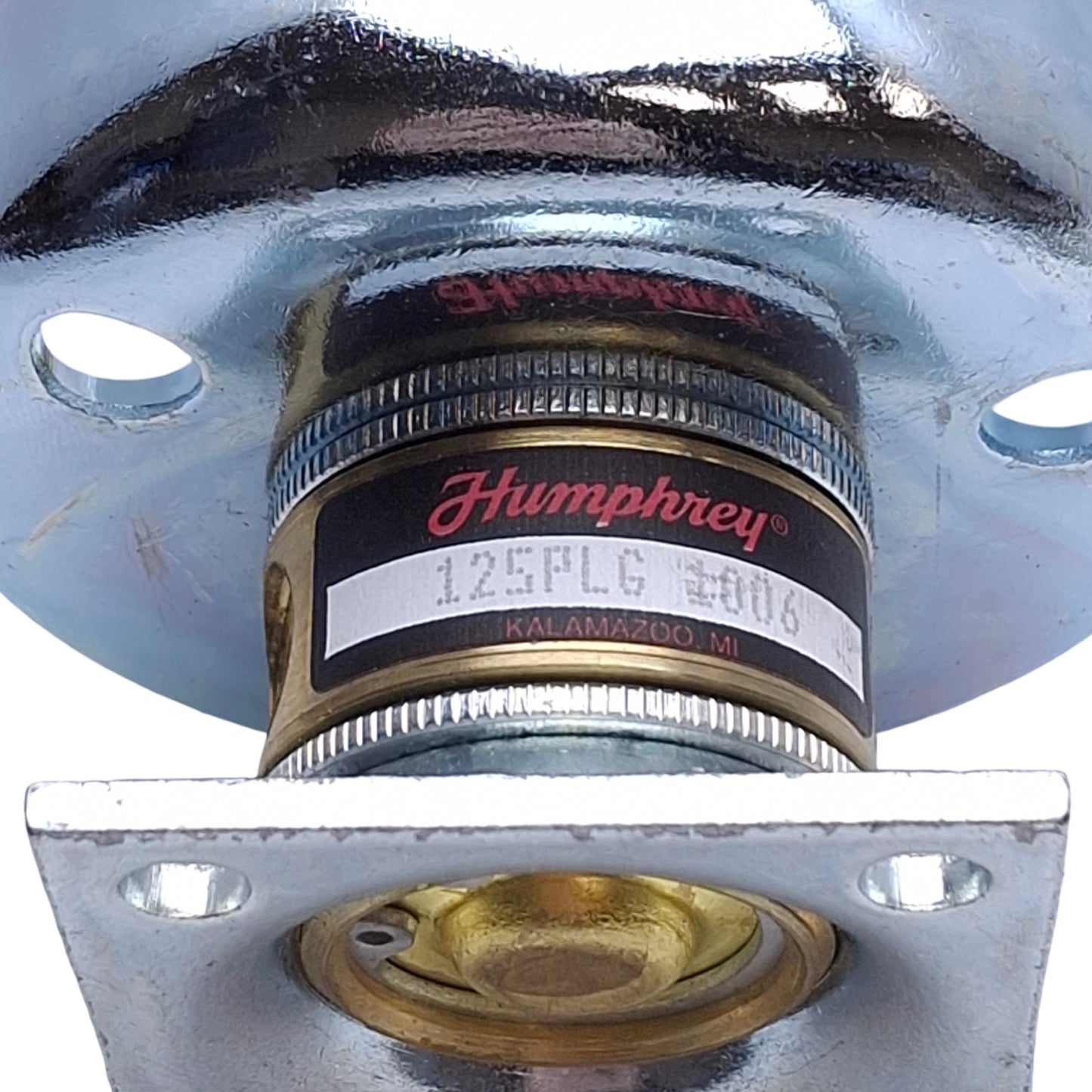 Used Humphrey 125PLG Manual Diaphragm Poppet Pushbutton Valve, 3/2 Way NC, 1/8in NPSF