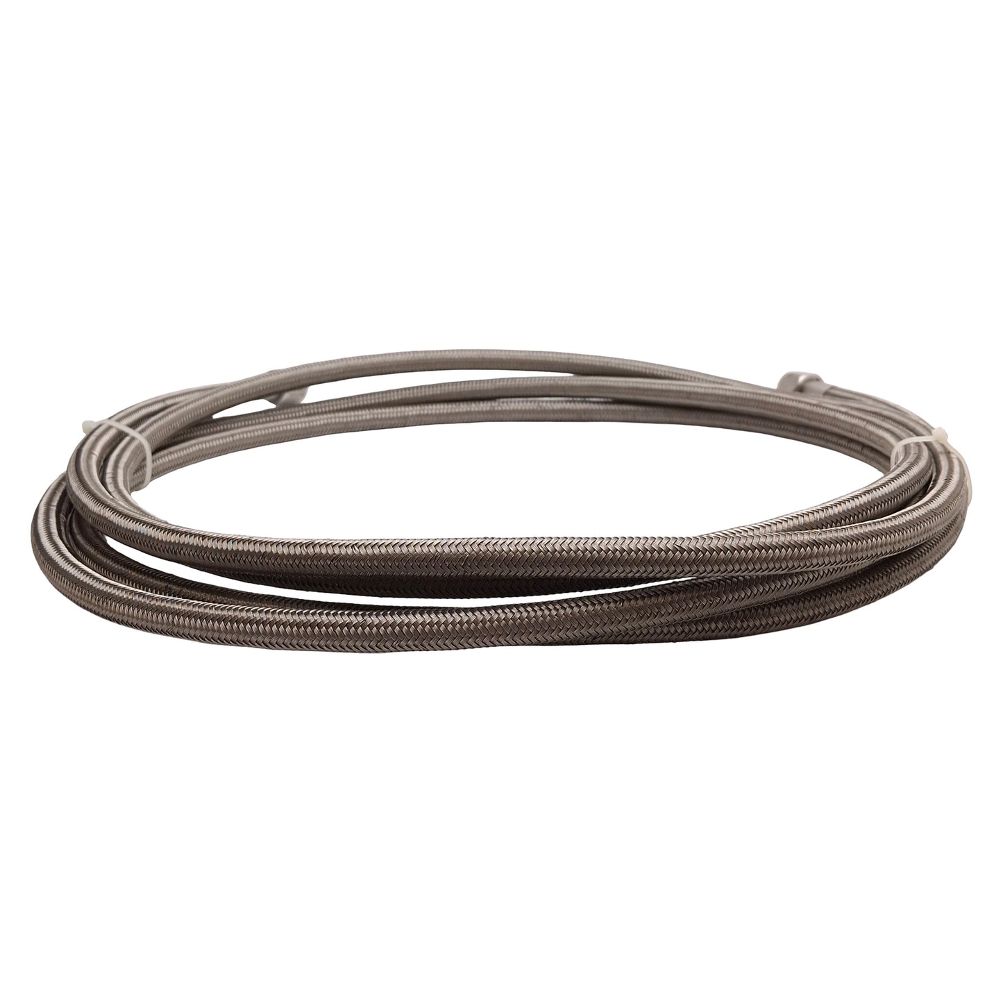 Used Stainless Steel Braided Hose, ø0.45in OD, 1/4in JIC #6 Flare Fittings, 12ft