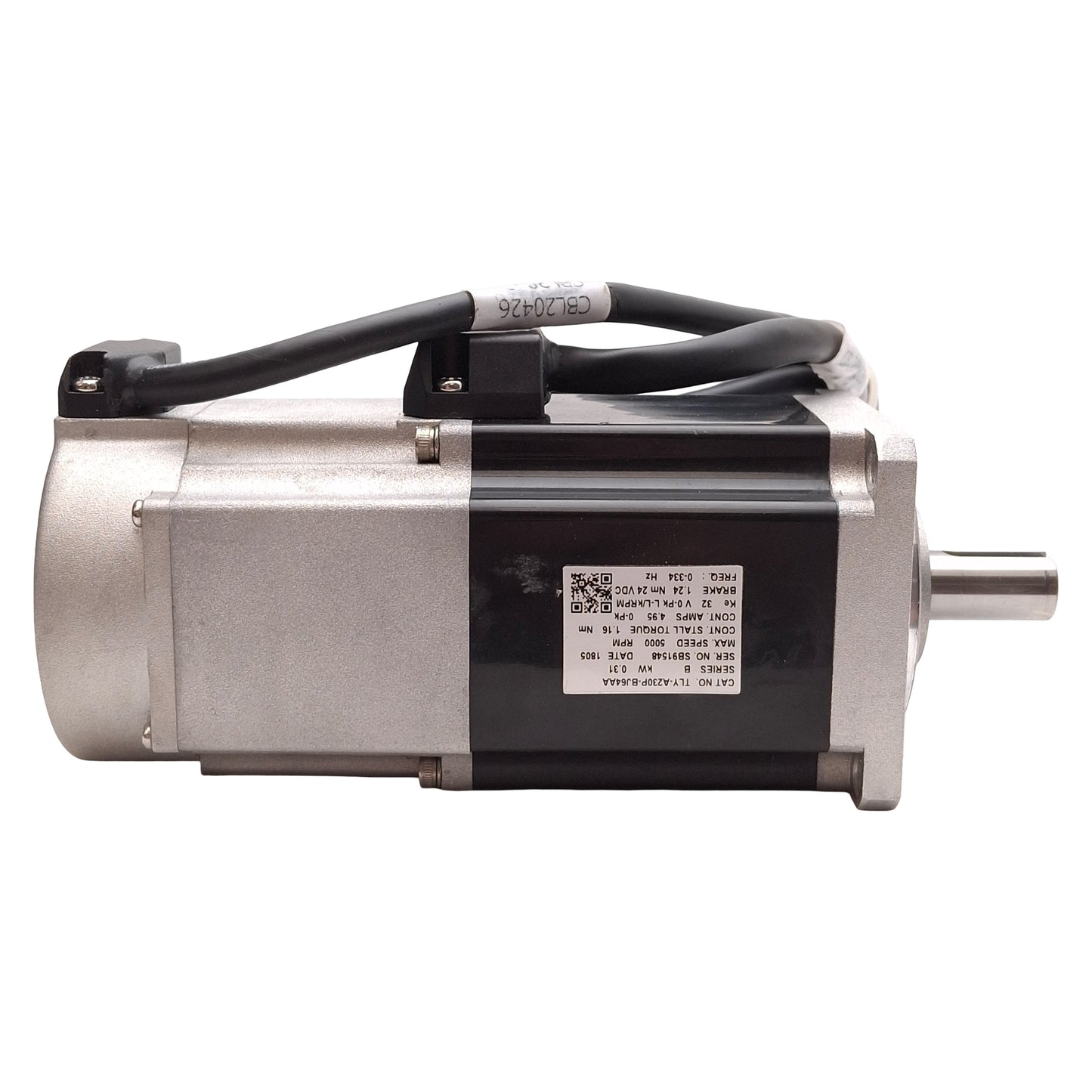 Used Allen Bradley TLY-A230P-BJ64AA Servo Motor w/ Brake, 0.31kW 3Ø 230VAC 70mm Frame
