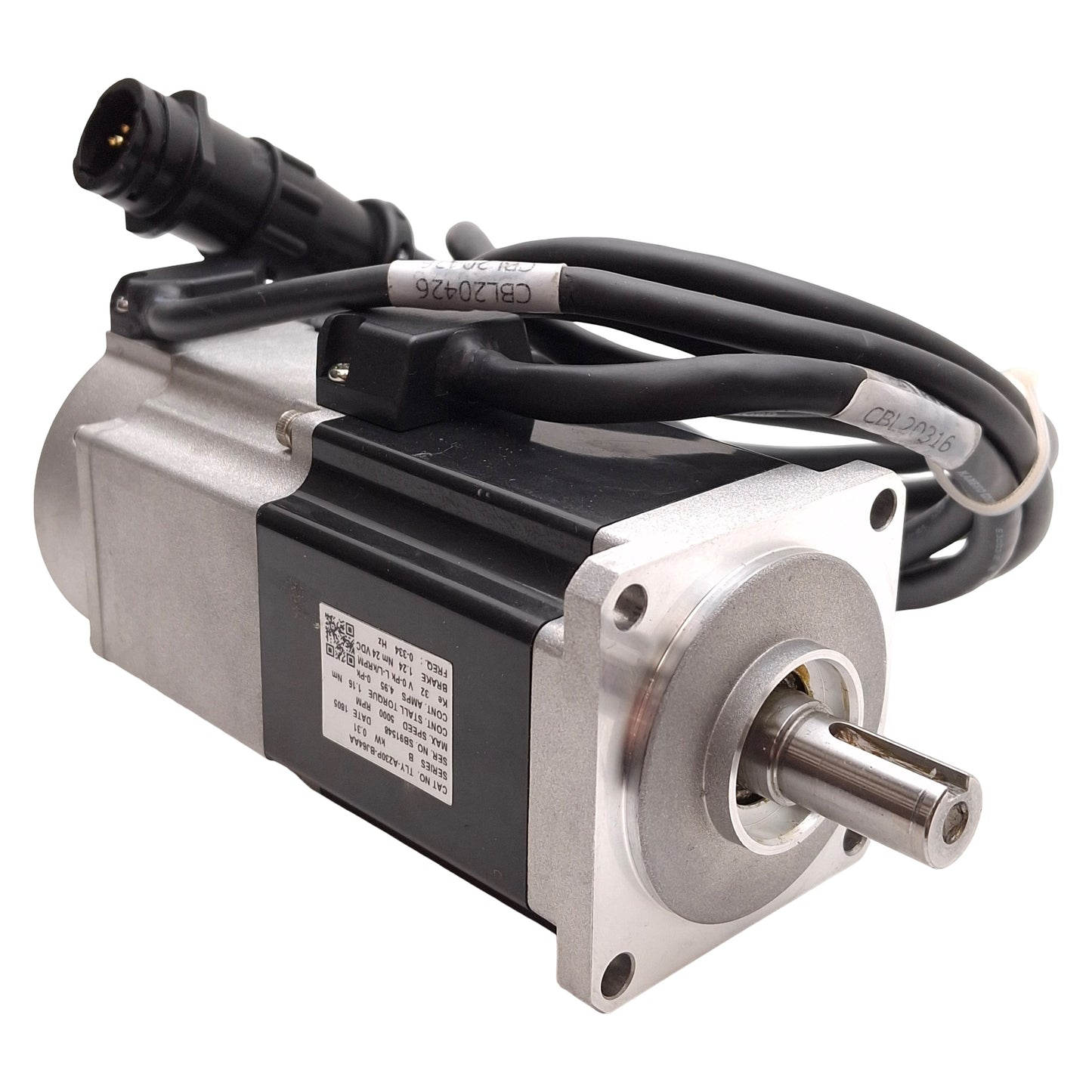 Used Allen Bradley TLY-A230P-BJ64AA Servo Motor w/ Brake, 0.31kW 3Ø 230VAC 70mm Frame