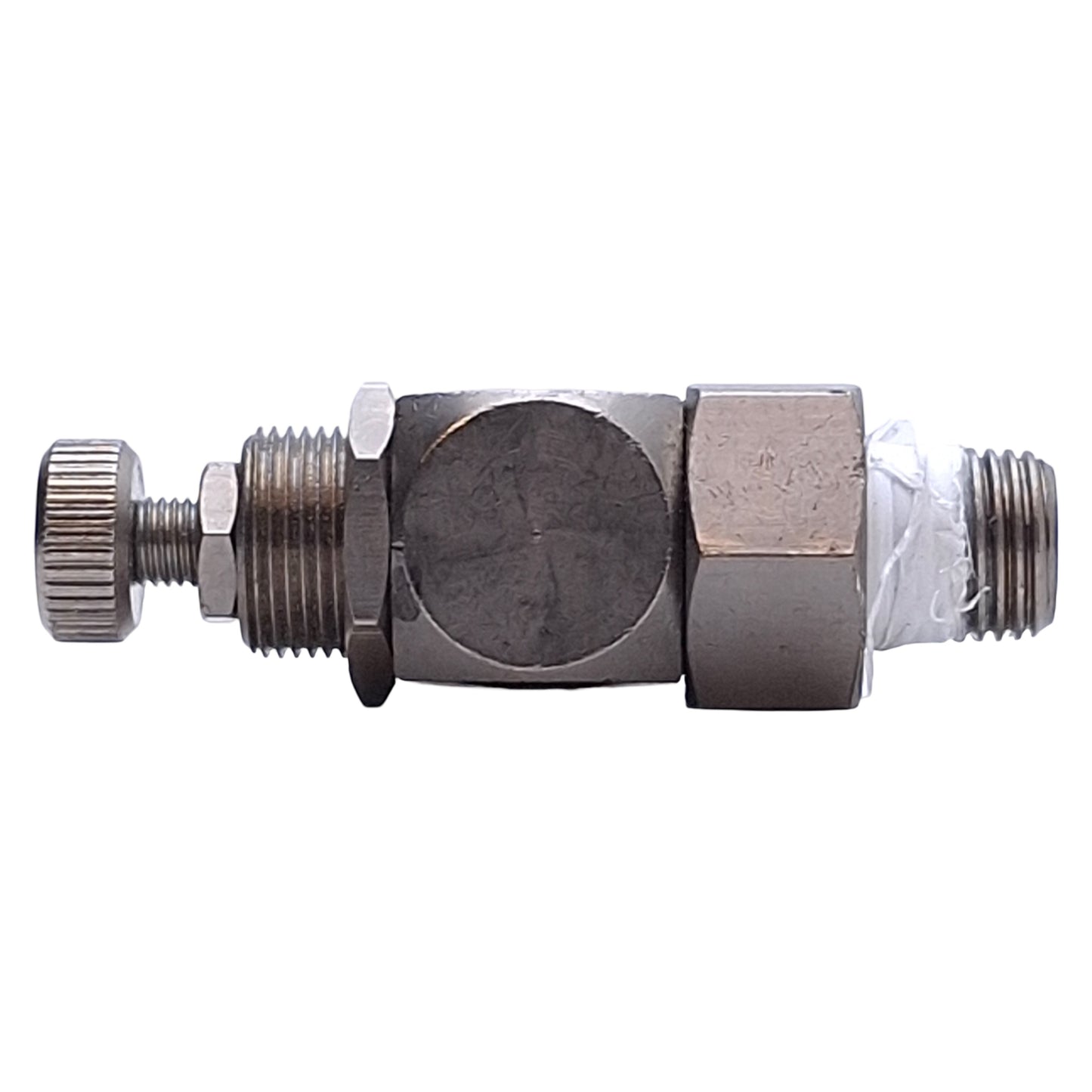 Used Lot of 2 Clippard JFC-2B Right Angle Flow Control 310l/min, 150psi Max, 1/8" NPT