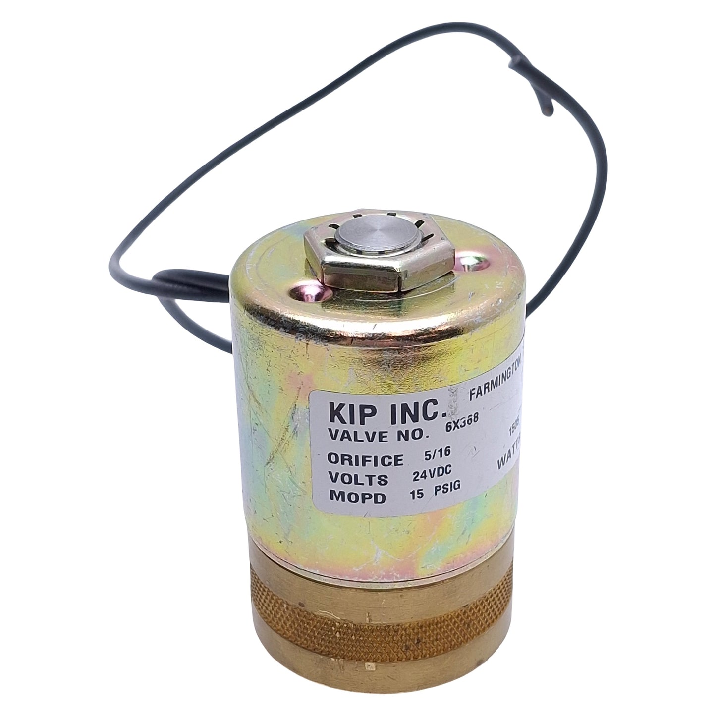 Used KIP 6X368 Solenoid Valve, Orifice 5/16", 15 PSIG, Watts 10, Coil Voltage 24V DC