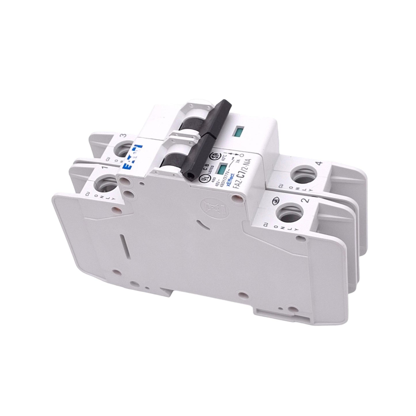 Used Eaton FAZ-C7/2-NA Circuit Breaker, 2-Pole 7A, 480Y/277VAC Max, DIN Rail