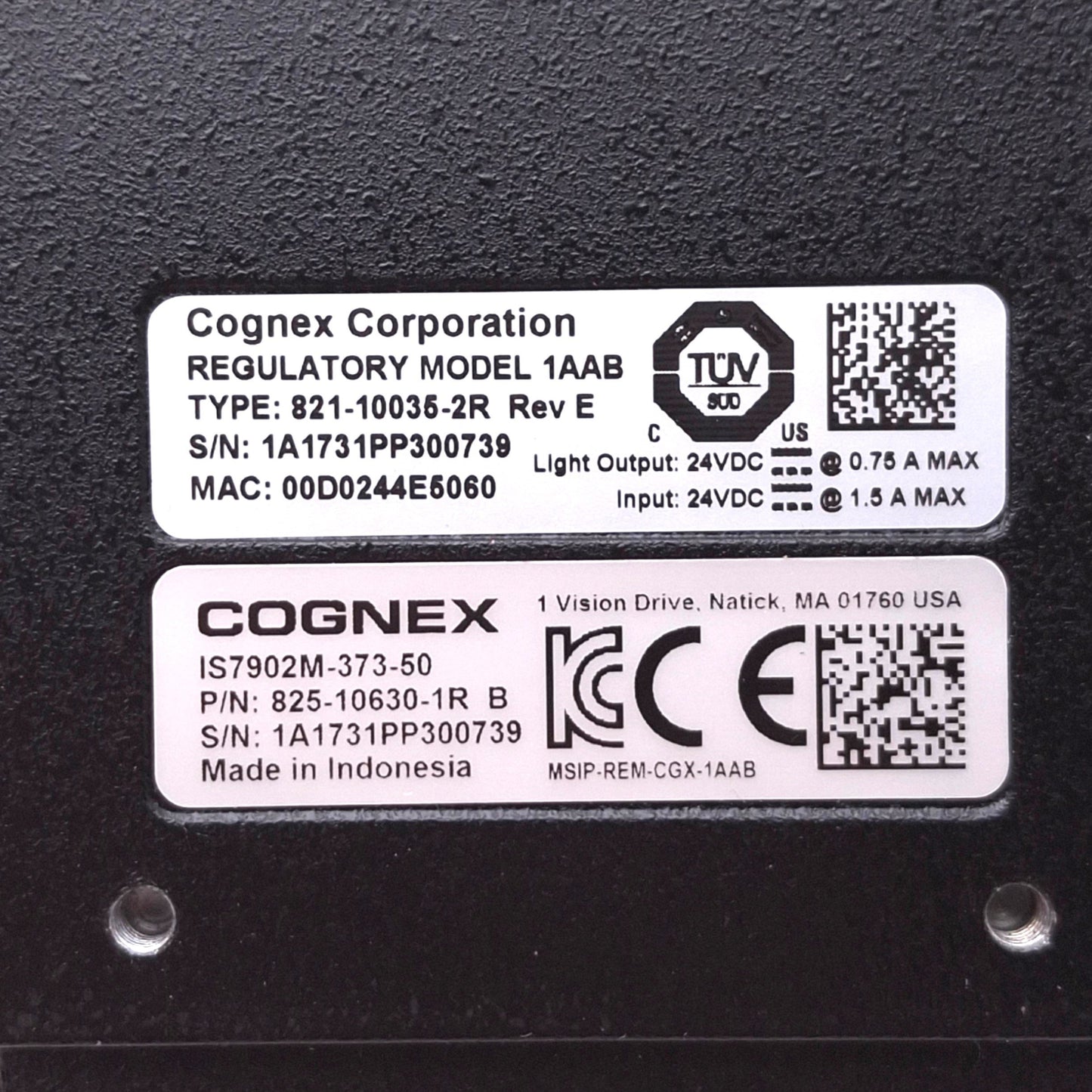 Used Cognex 821-10035-2R In-Sight 7000 Machine Vision Camera, 2MP 60fps, 24VDC
