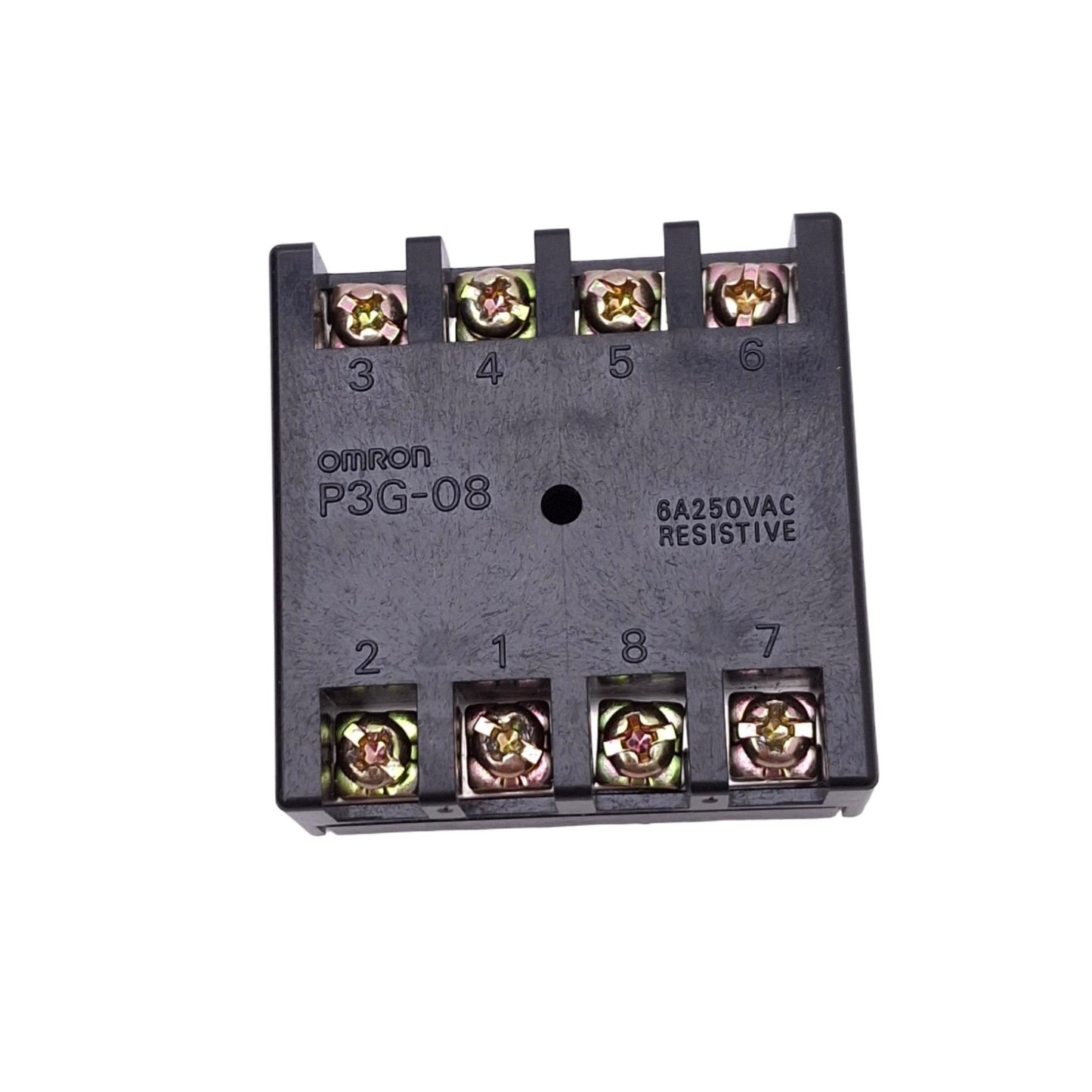 Used Omron P3G-08 Relay Socket, 8-Pin Octal to Screw Terminals, 250VAC 6A Max