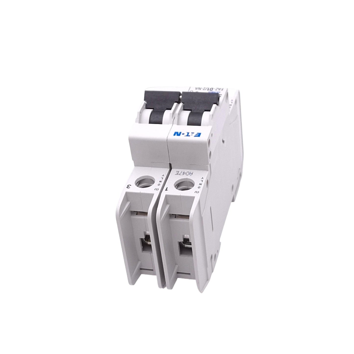 Used Eaton FAZ-D1/2-NA Circuit Breaker, 2-Pole 1A, 480Y/277VAC Max, DIN Rail