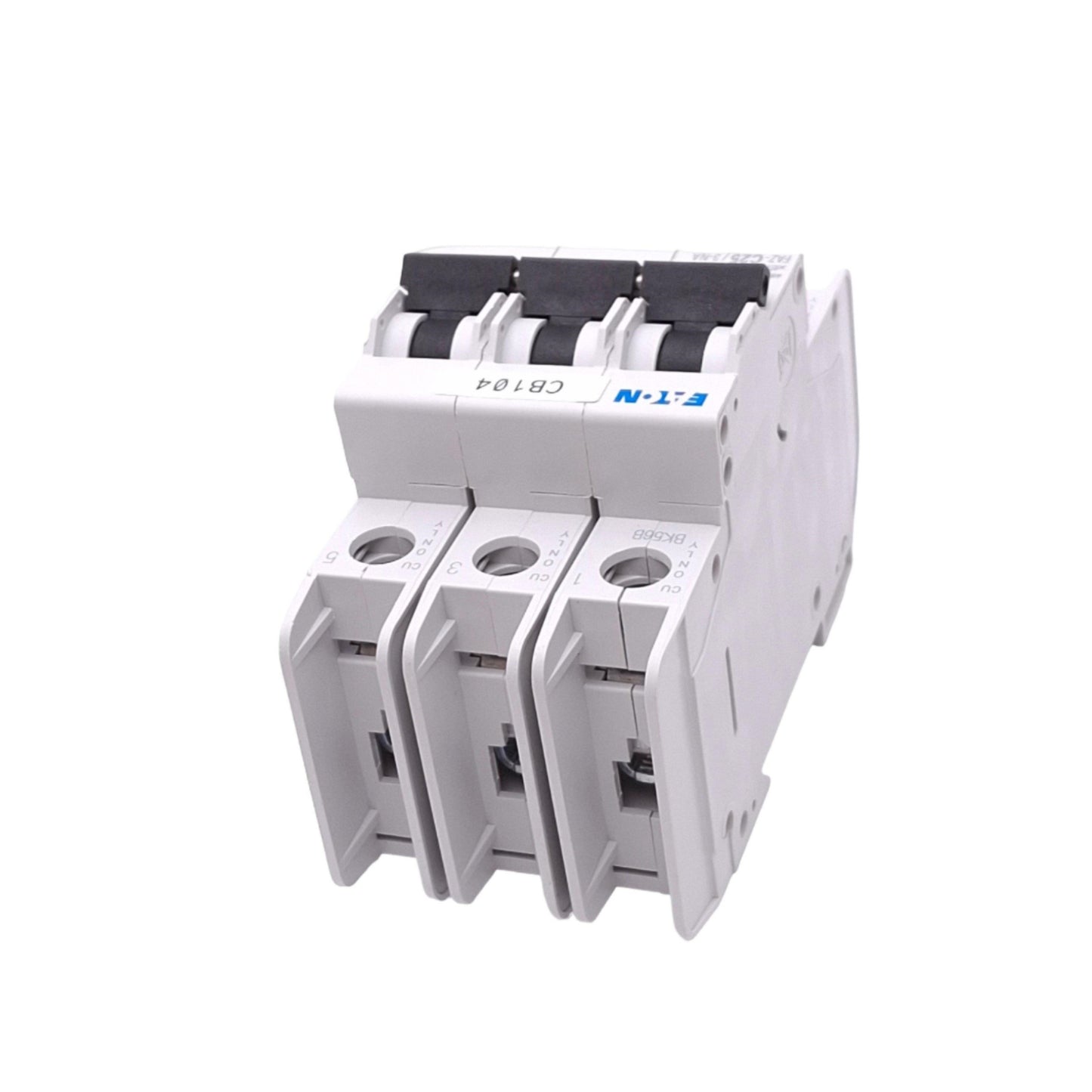 Used Eaton FAZ-C25/3-NA Circuit Breaker, 3-Pole 25A, 480Y/277VAC Max, DIN Rail