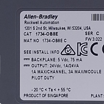 Used Allen Bradley 1734-OB8E C POINT I/O Digital Output Module, 8-Output, 24VDC