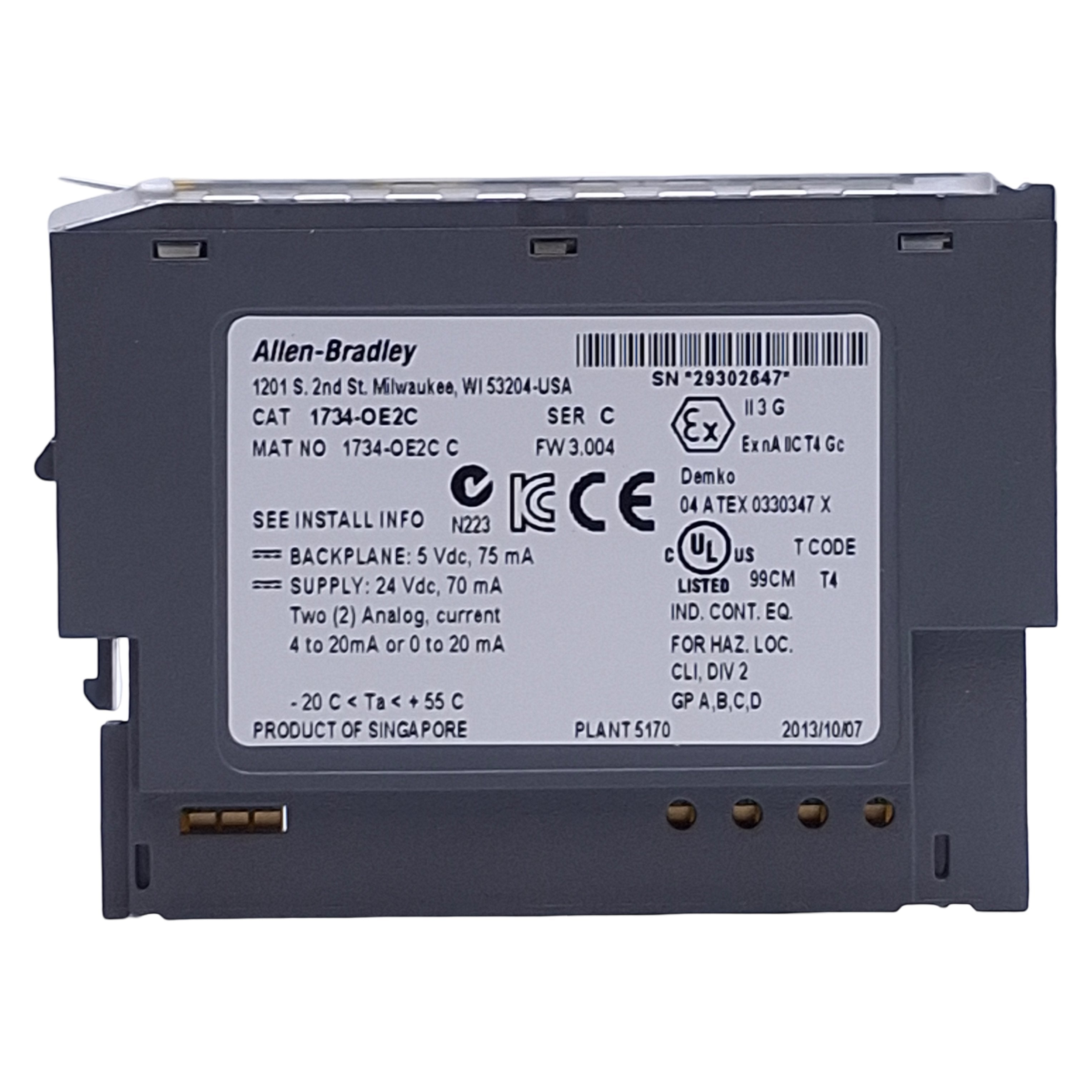 Allen Bradley 1734-OE2C Ser. C Analog Output Module, 2x 0/4-20mA