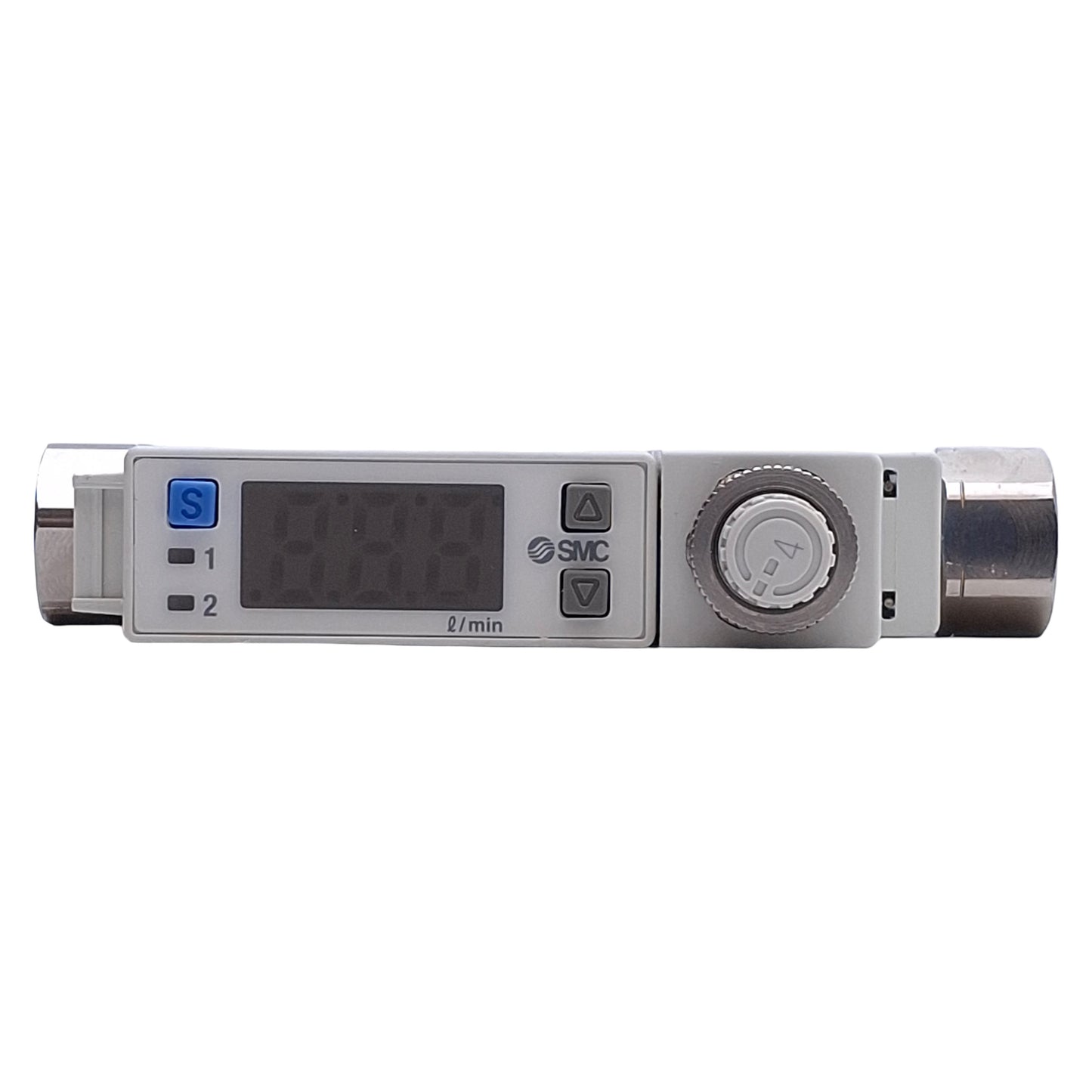 Used SMC PFM711S-N02-F-M Digital Flow Switch PNP+Analog 4-20mA Out, 24VDC, 1/4" NPT