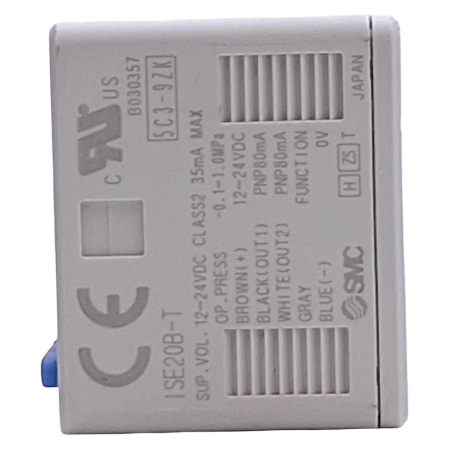 Used SMC ISE20B-T Pressure Sensor, PNP Output, -0.1~1.0MPa, 12-24VDC, M5 Port