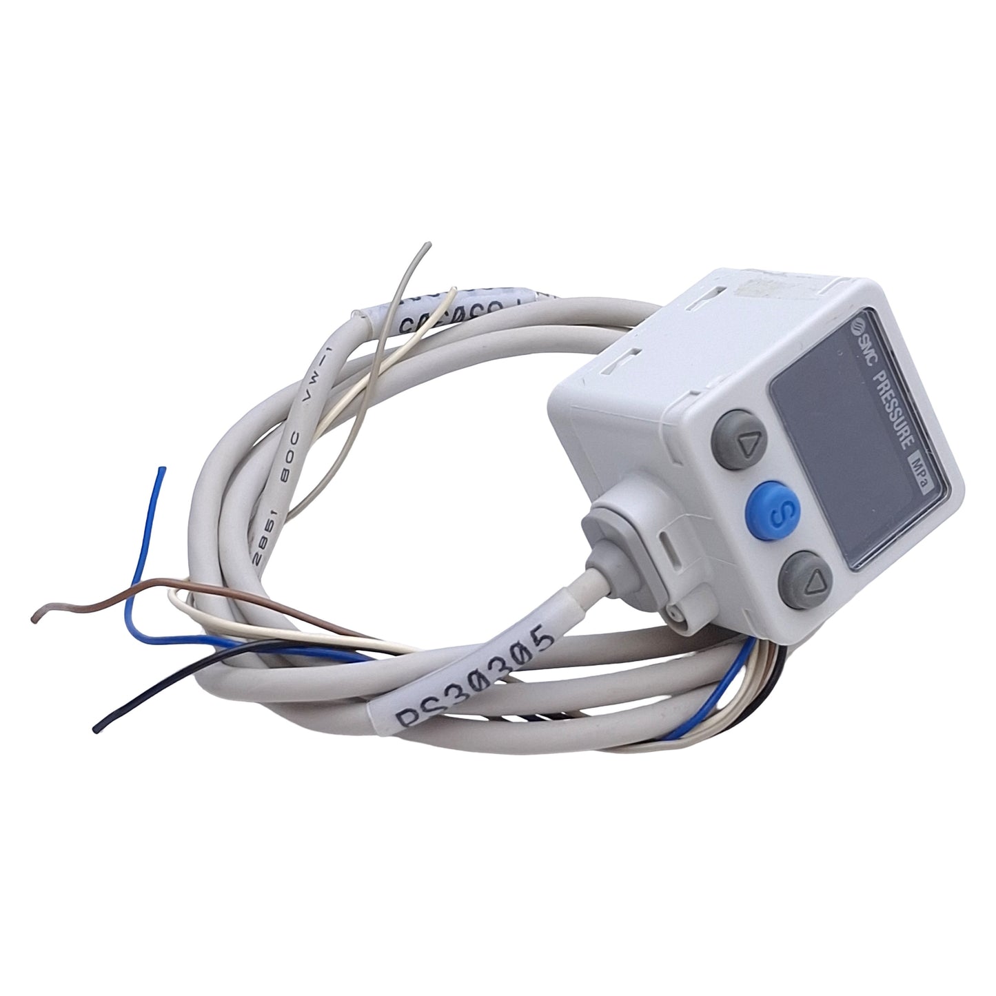 Used SMC ISE40A-01-V Digital Pressure Switch, -0.1 to 1.0MPa, PNP, 1/8"NPT, 12-24VDC