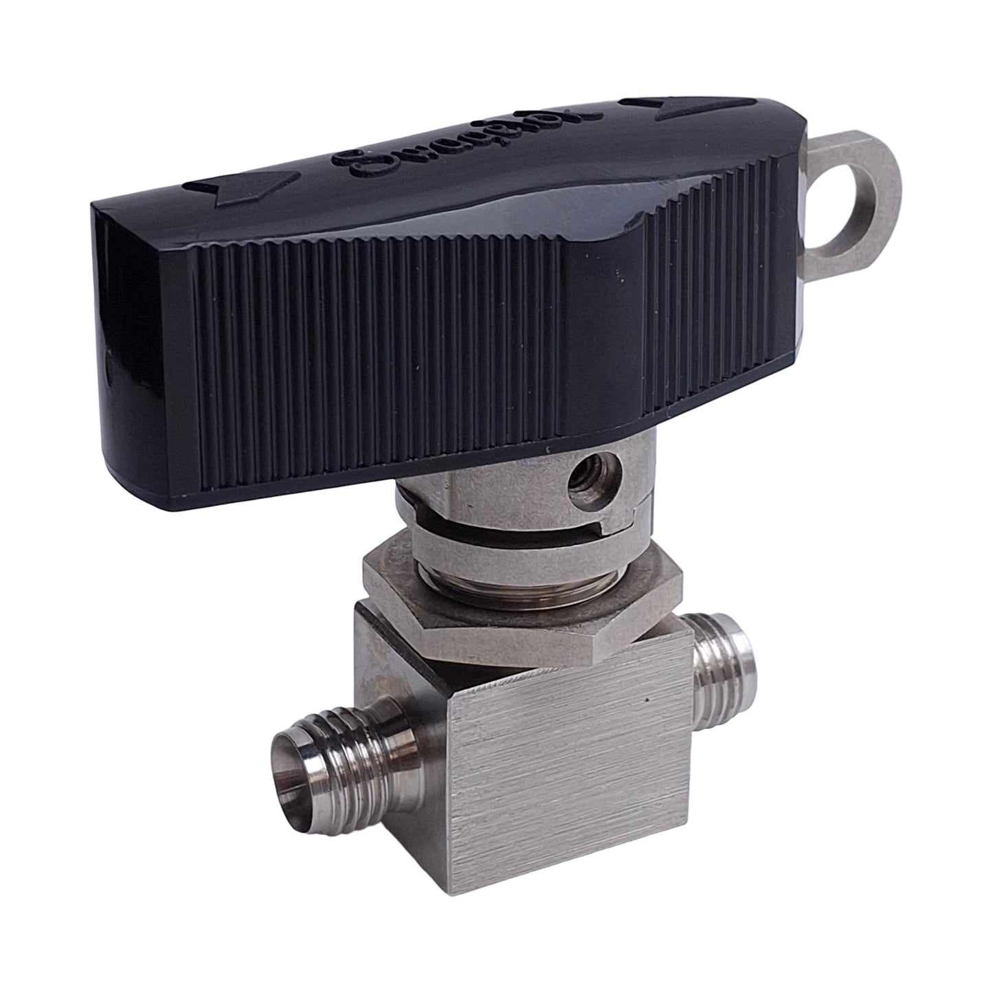 Used Swagelok SS-43GS4-LL 1-Piece Ball Valve w/ Latch Lock, 1/4in Tube, *No Nuts*