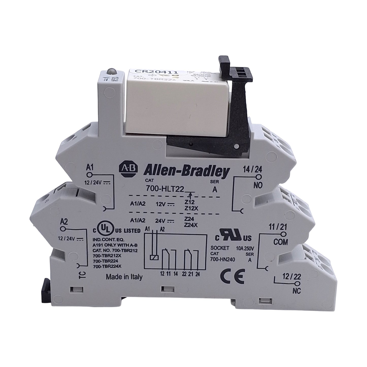 Used Lot of 2 Allen Bradley 700-HLT22Z24 Terminal Block Control Relays, 24VDC Coil