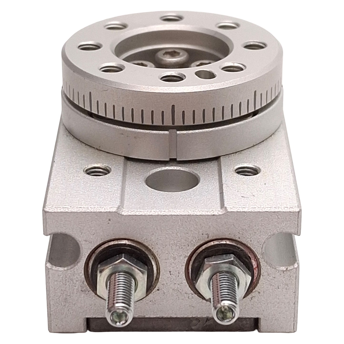 Used SMC MSQB1AE Pneumatic Rotary Table, ø6mm Bore, 190° Rotation, 0.1-0.7MPa, M3x0.5
