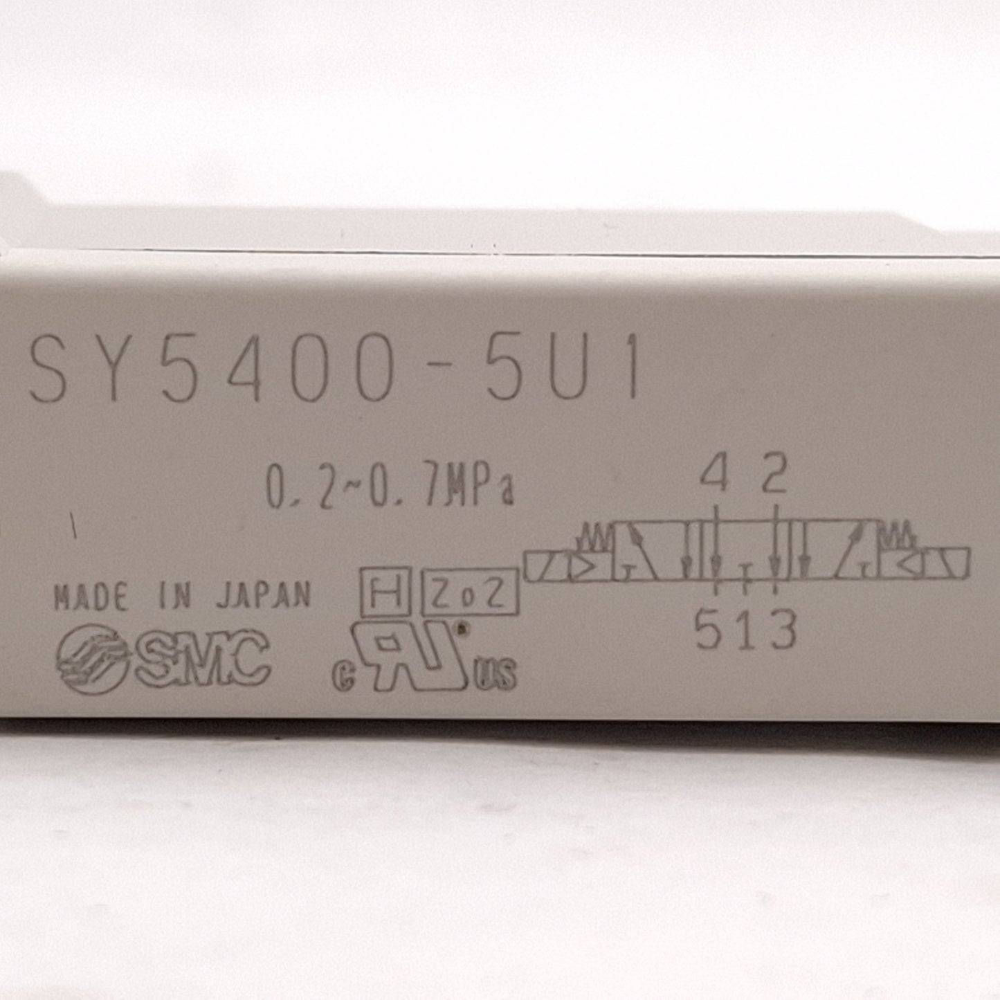 Used SMC SY5400-5U1 Solenoid Valve, 3-Position Exhaust Center, 0.2-0.7MPa, 24VDC Coil