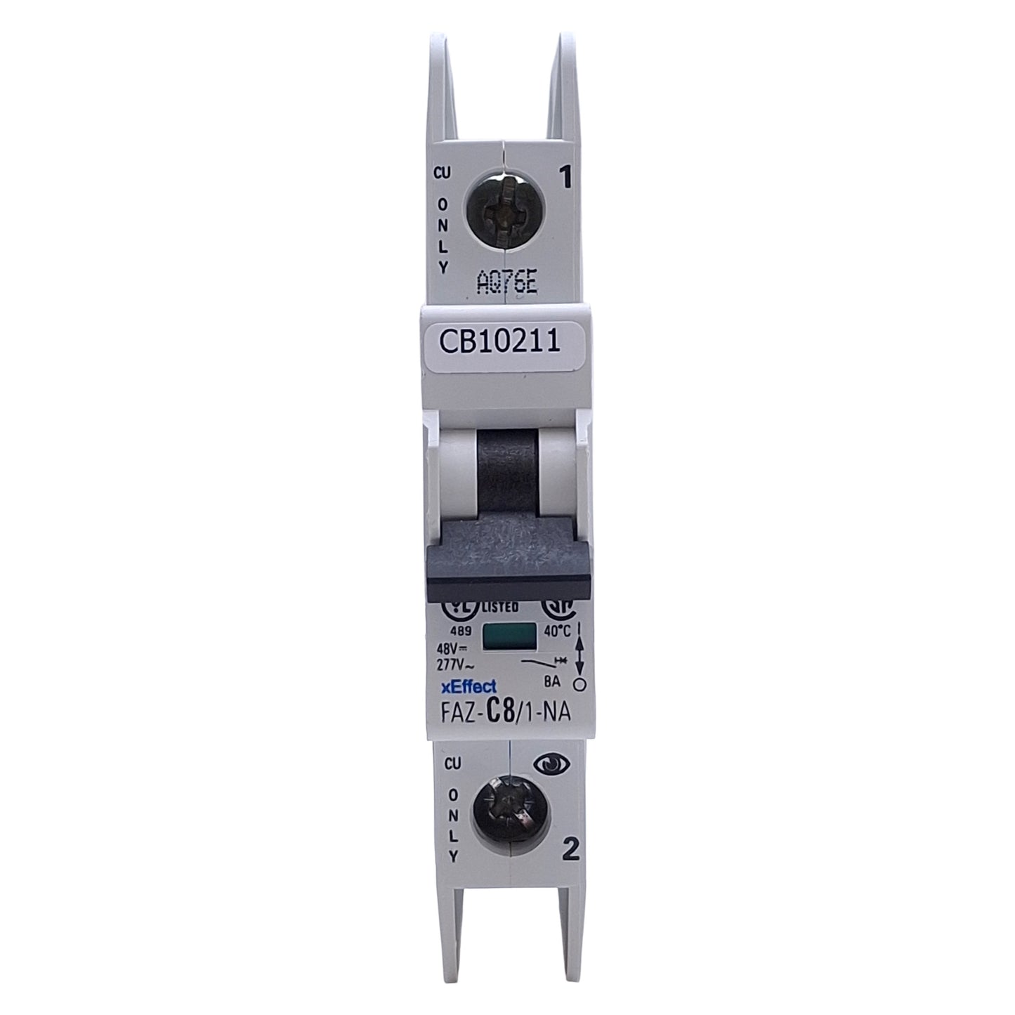 Used Eaton FAZ-C8/1-NA-SP Circuit Breaker 1 Pole, 277v AC 48v DC 8A, 10kA, DIN