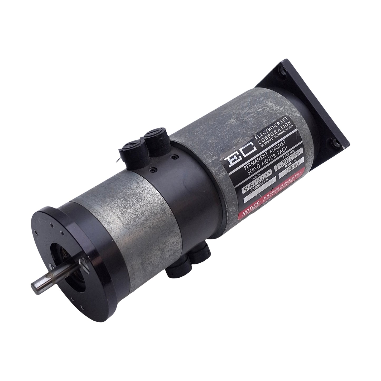 Used Electro Craft 586/R8023 72070581 Permanent Magnet Servo Motor Tach, ø1/4in Shaft