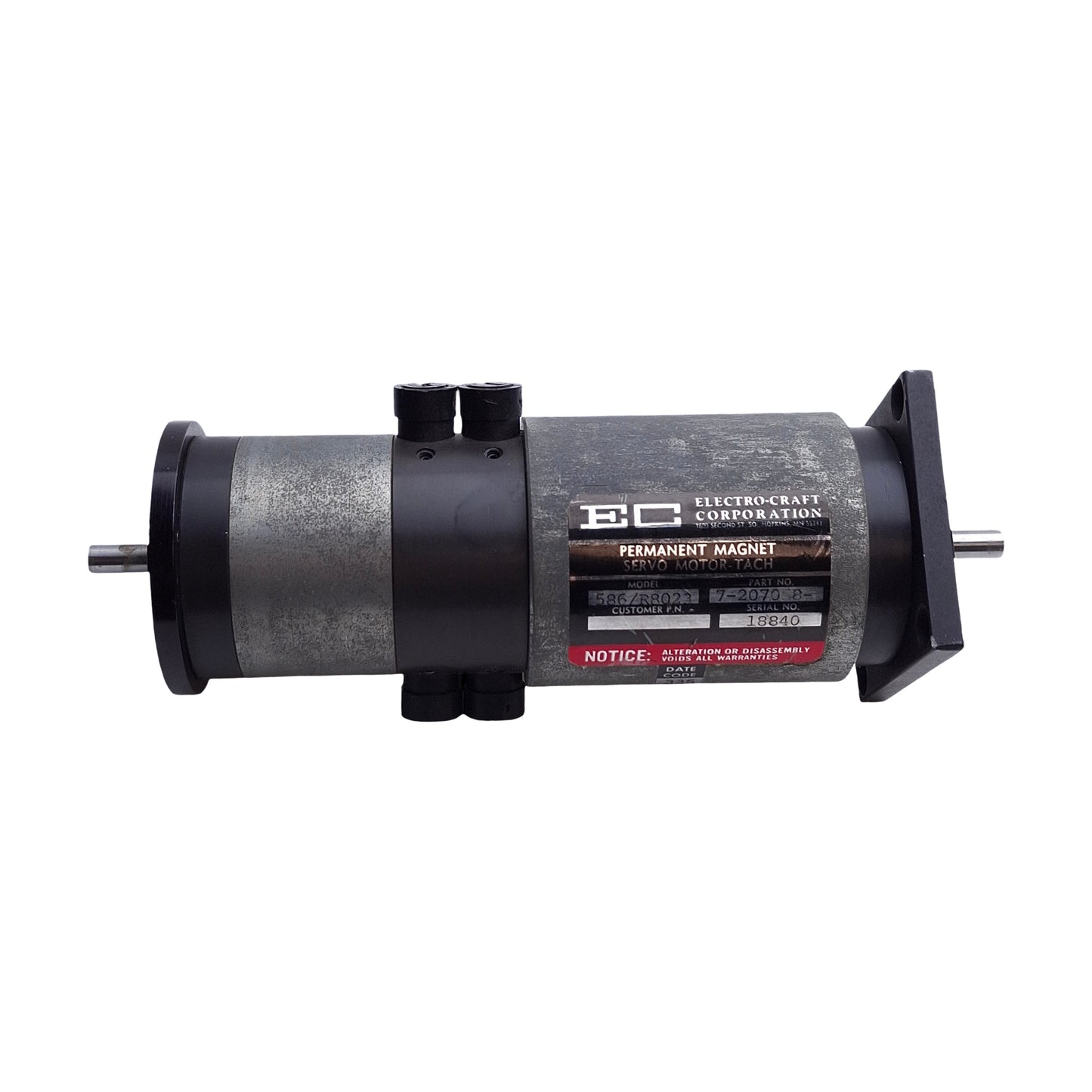 Used Electro Craft 586/R8023 72070581 Permanent Magnet Servo Motor Tach, ø1/4in Shaft