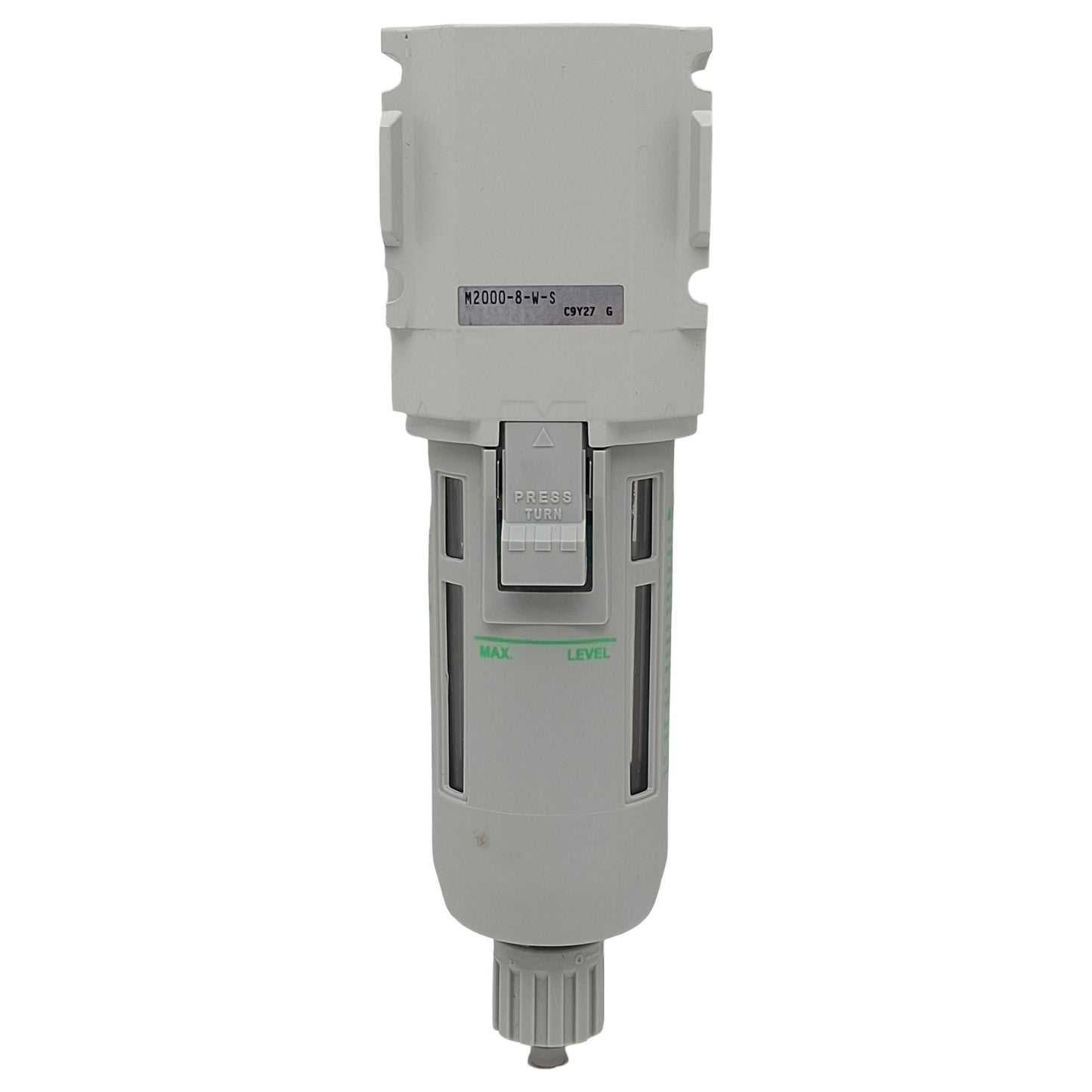 Used CKD M2000-8-W-S Oil Mist Filter, 0.1-1MPa, Rc1/4, 0.3µm Filtration, 25cm³ Drain