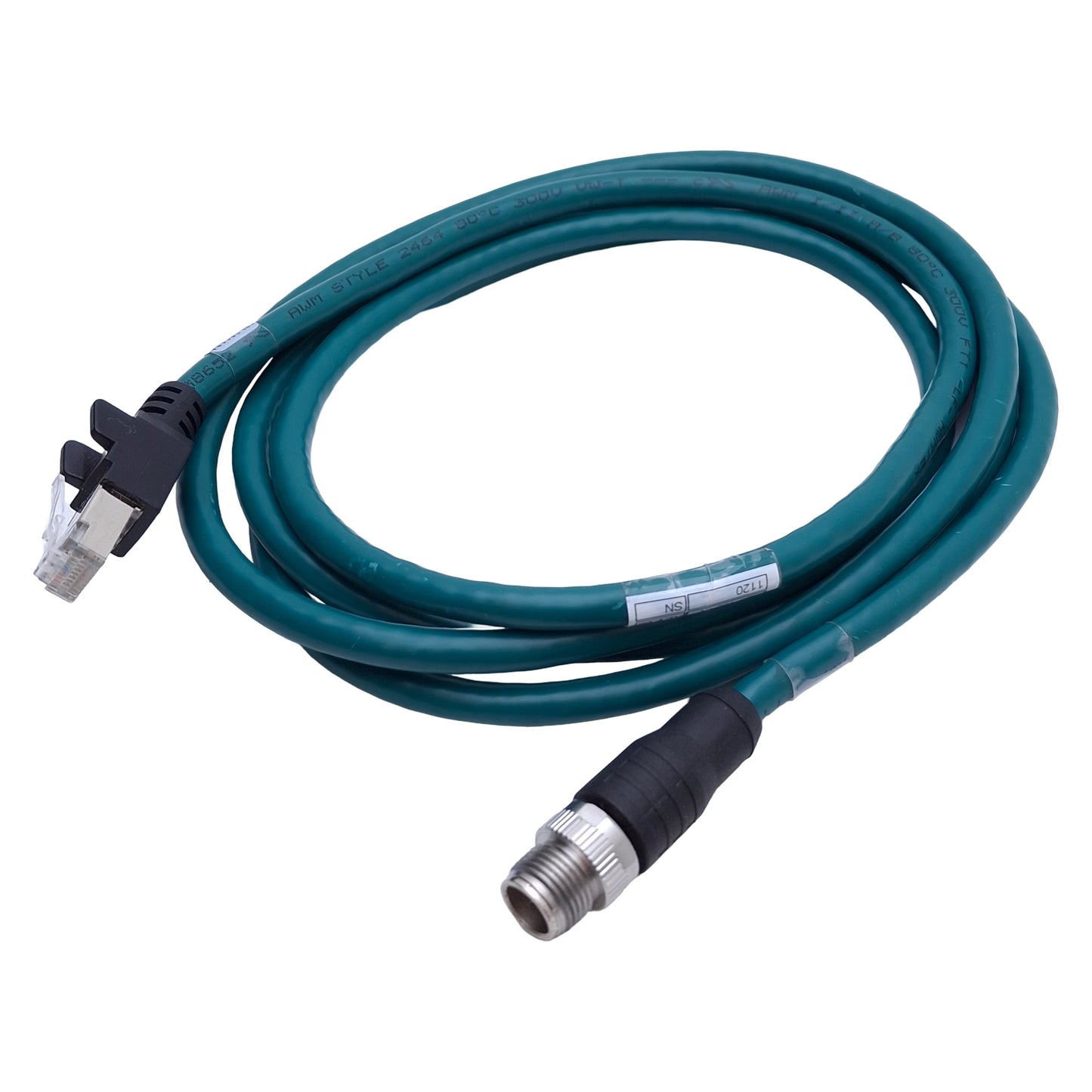 Used Cognex CCB-84901-2001-02 In-Sight Ethernet Cable RJ45 to M12 (X-Coded) 8-Pin, 2m